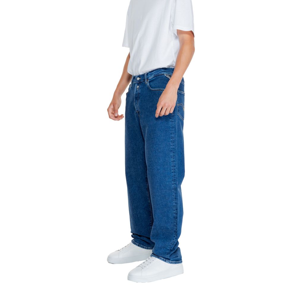 Replay Blå Bomull Jeans Med Avslappnad Passform