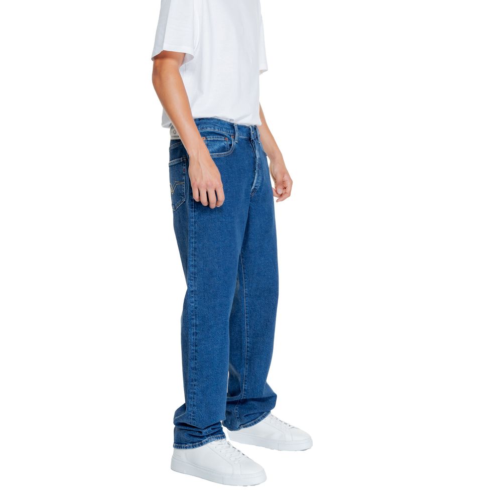 Replay Blå Bomull Jeans Med Avslappnad Passform