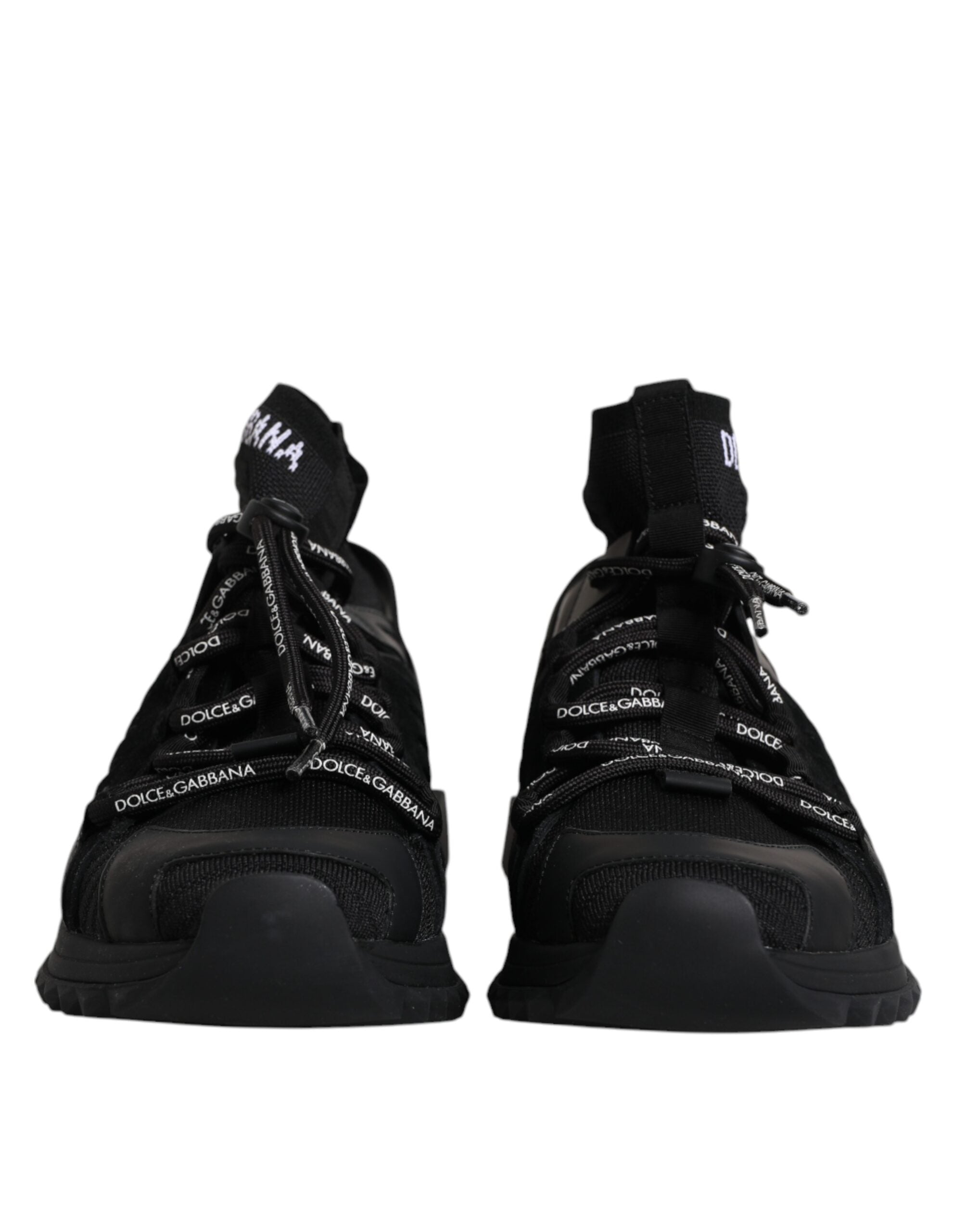 Dolce & Gabbana Svarta Sorrento Logo Herr Sneakers Strumpor Skor