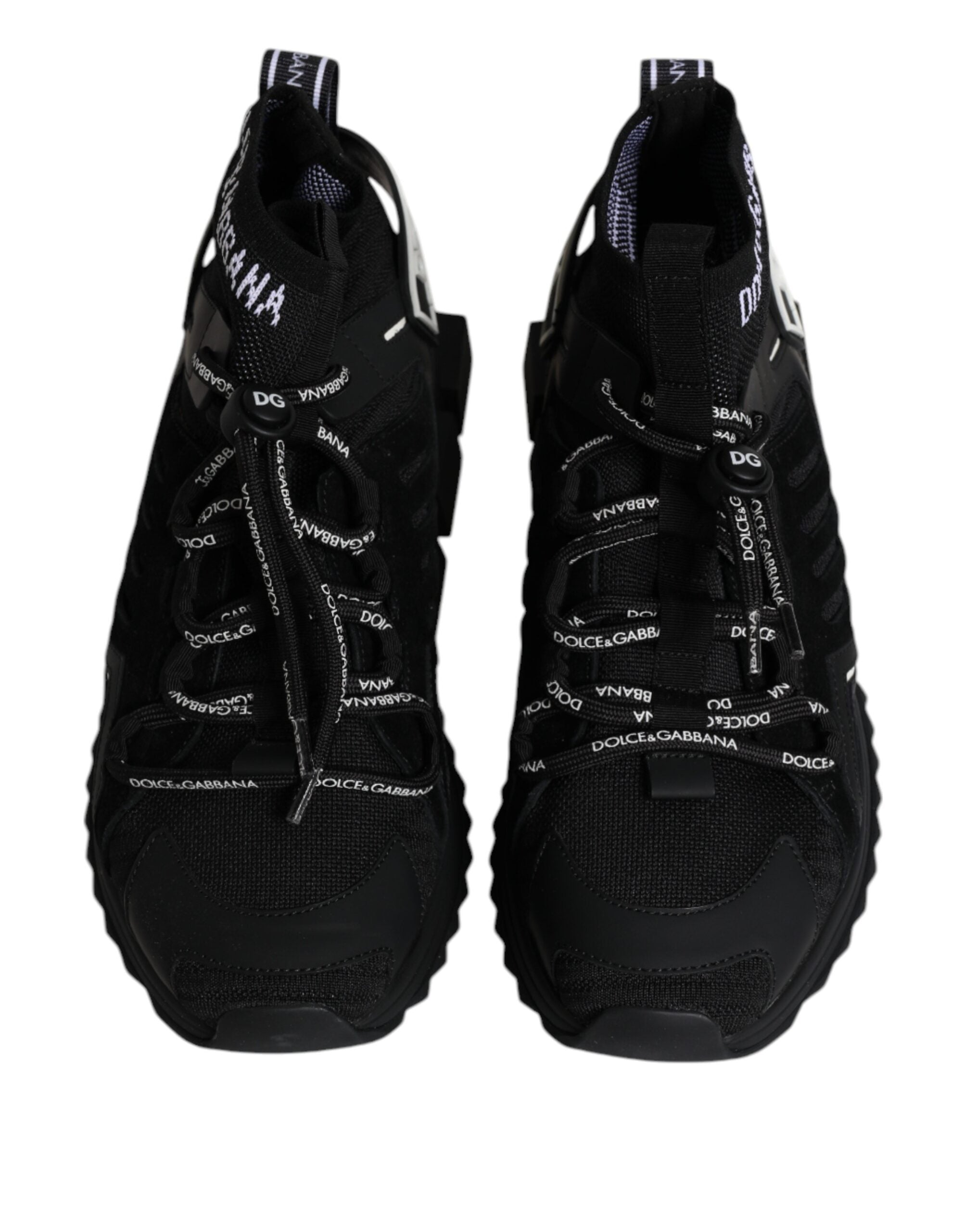 Dolce & Gabbana Svarta Sorrento Logo Herr Sneakers Strumpor Skor