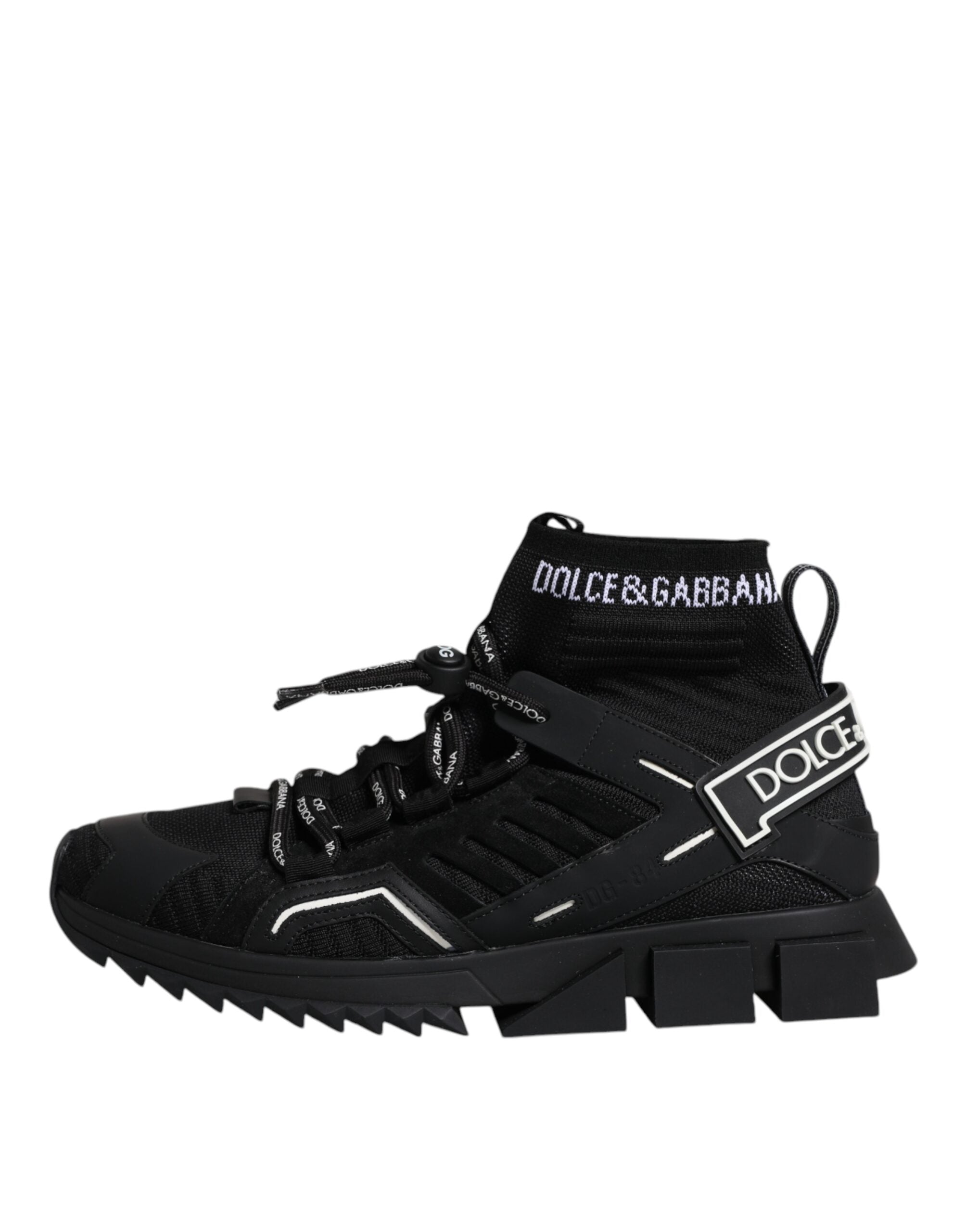 Dolce & Gabbana Svarta Sorrento Logo Herr Sneakers Strumpor Skor