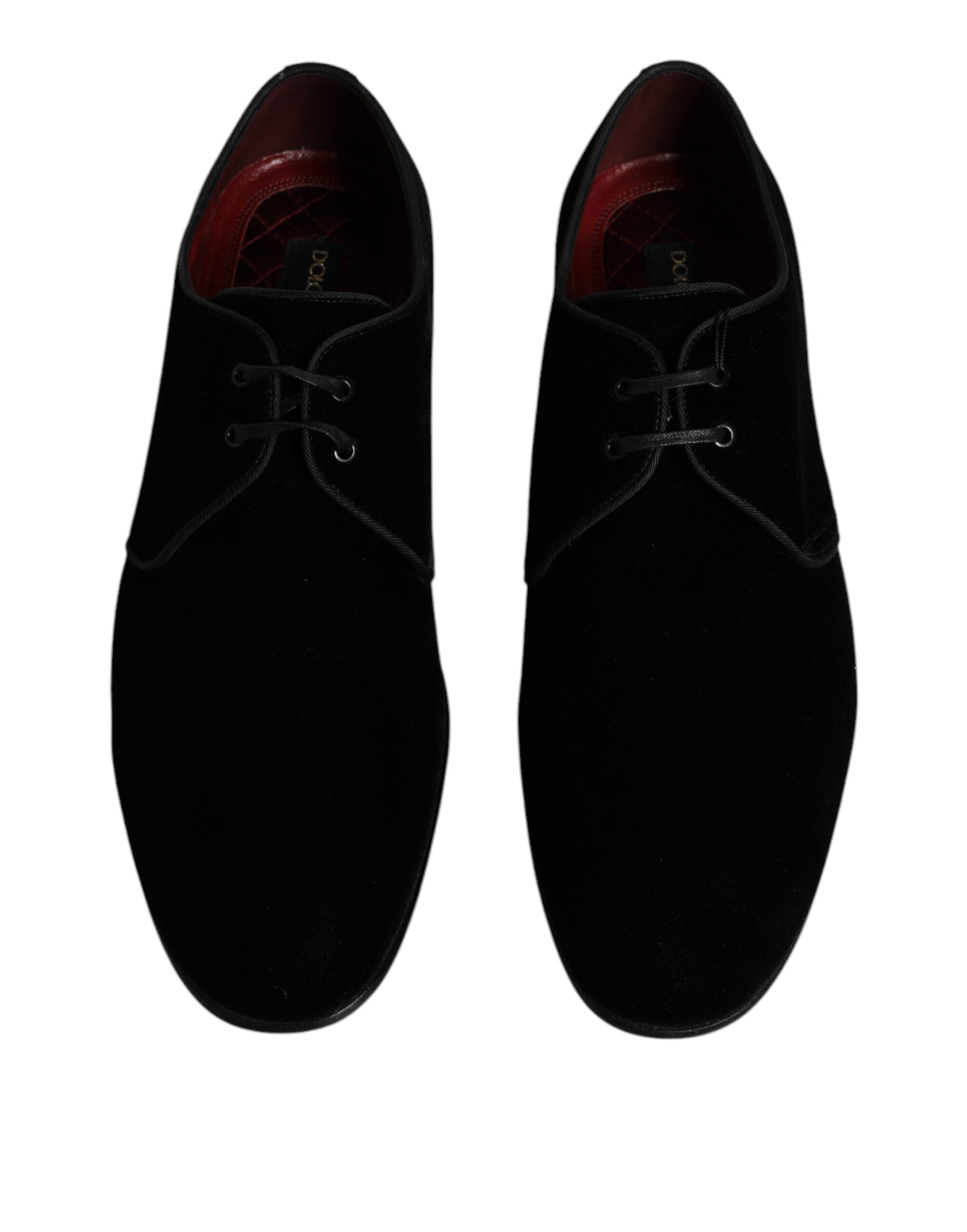 Dolce & Gabbana Svarta Derbyskor i sammet och läder med snörning