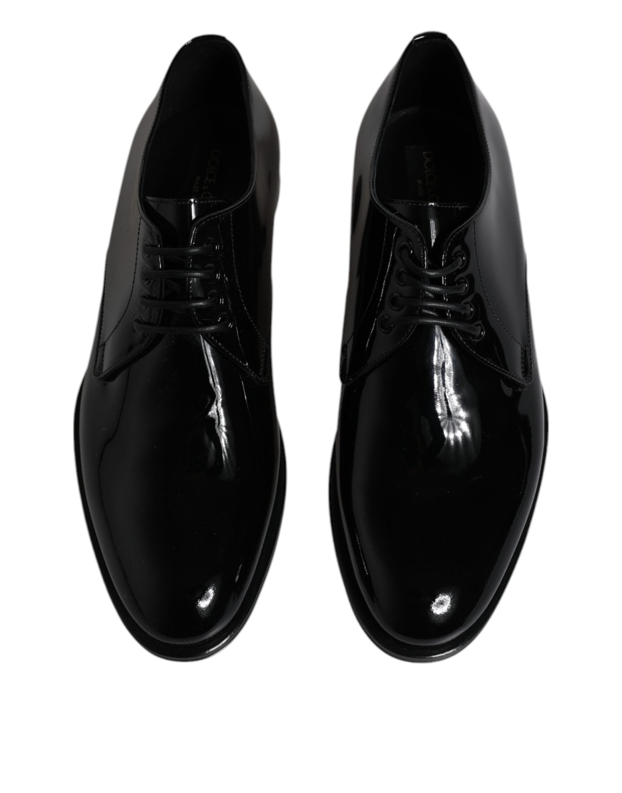 Dolce & Gabbana Svarta Derby-skor i lackläder