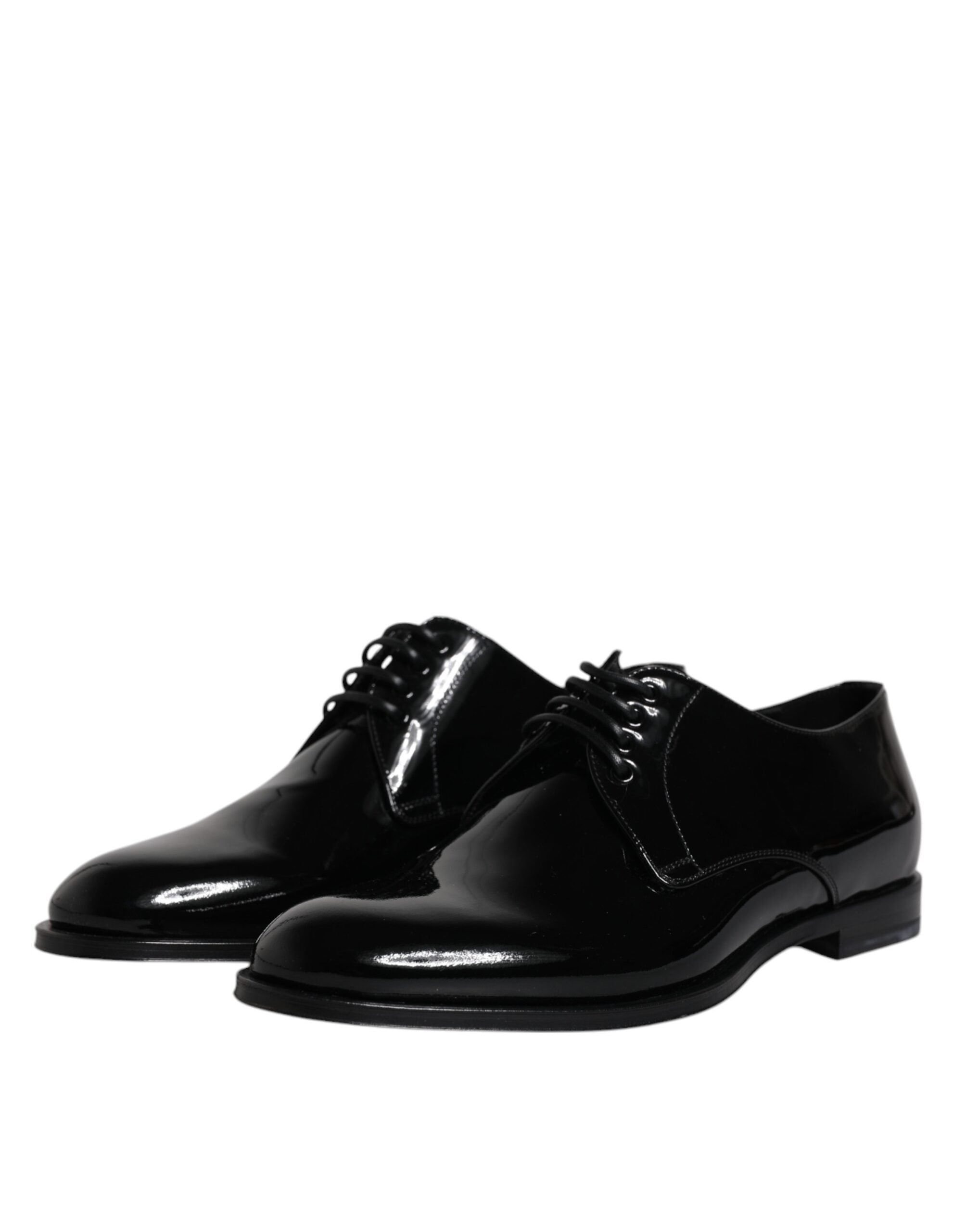 Dolce & Gabbana Svarta Derby-skor i lackläder