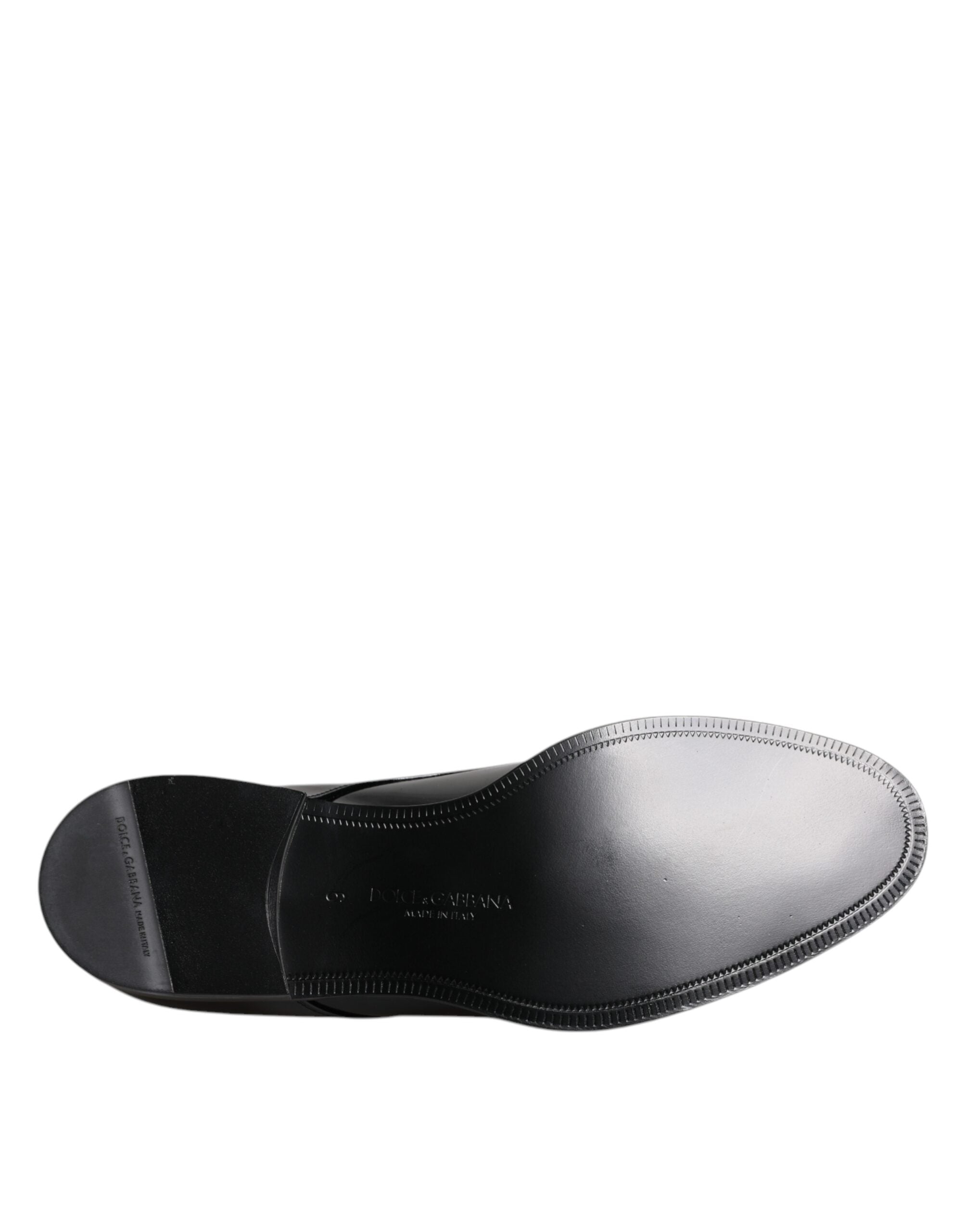 Dolce & Gabbana Svarta Derby-skor i lackläder