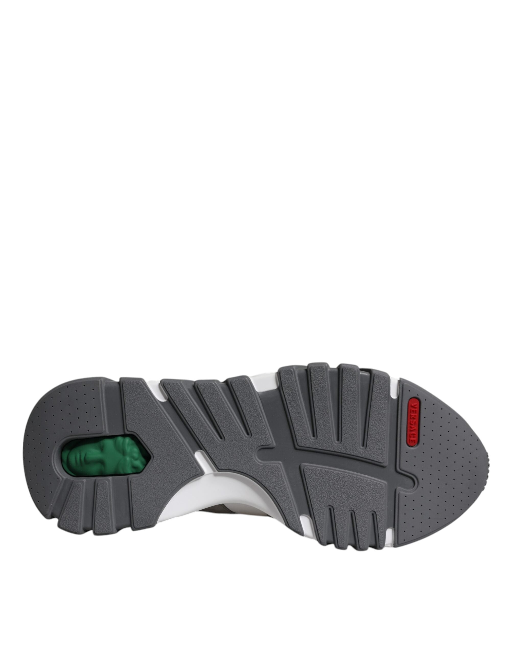 Versace Grå Läder Neopren Chunky Låga Squalo Sneakers Skor