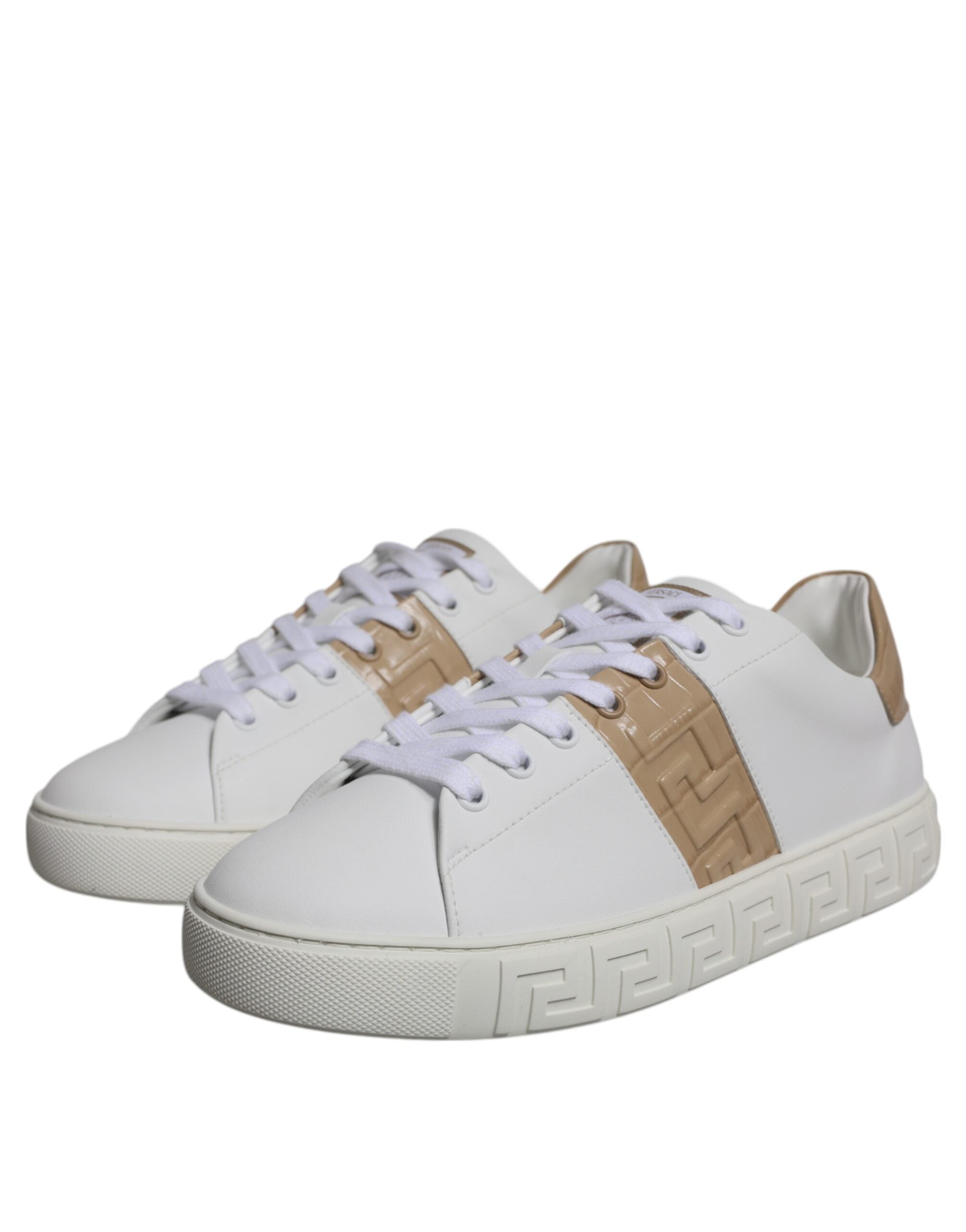 Versace Vita Bruna Greca Print TPU Låga Sneakers Herrskor