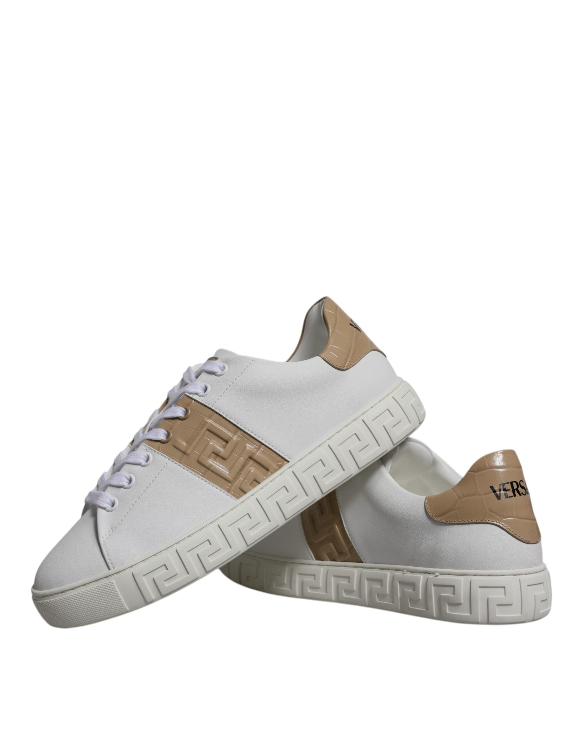 Versace Vita Bruna Greca Print TPU Låga Sneakers Herrskor