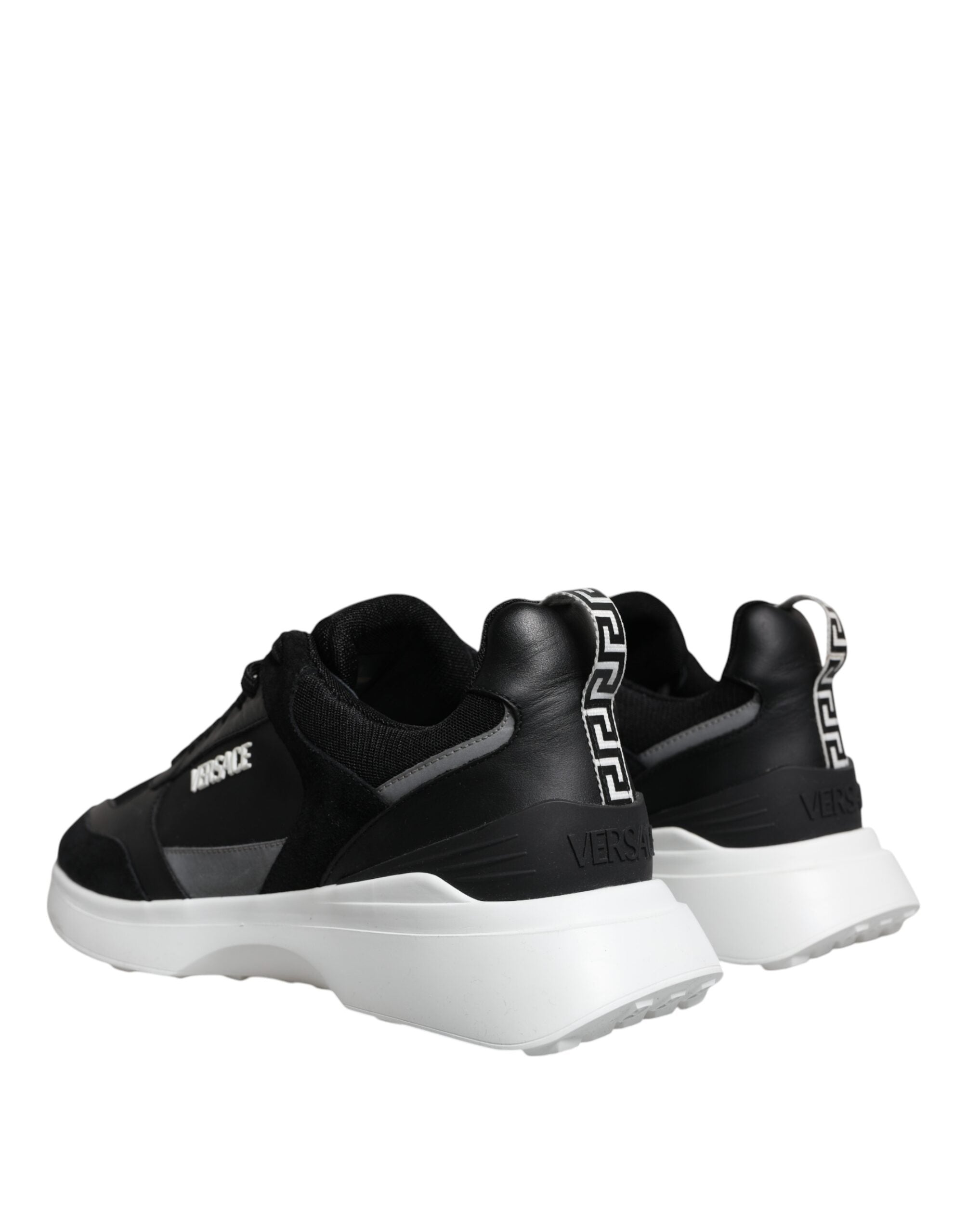 Versace Svarta Canvas Quad Fabric Medusa Låga Sneakers