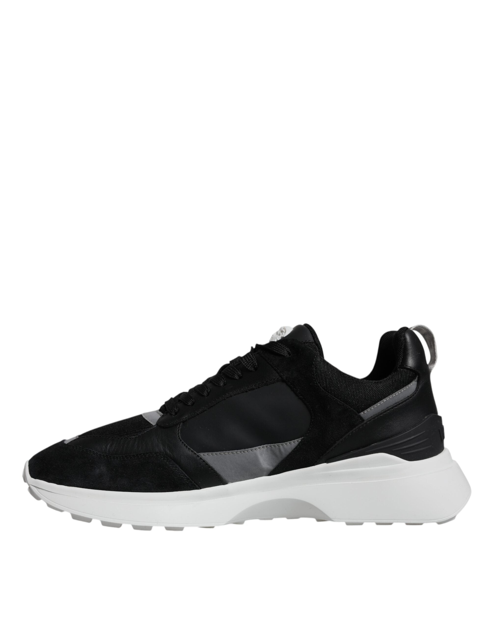 Versace Svarta Canvas Quad Fabric Medusa Låga Sneakers
