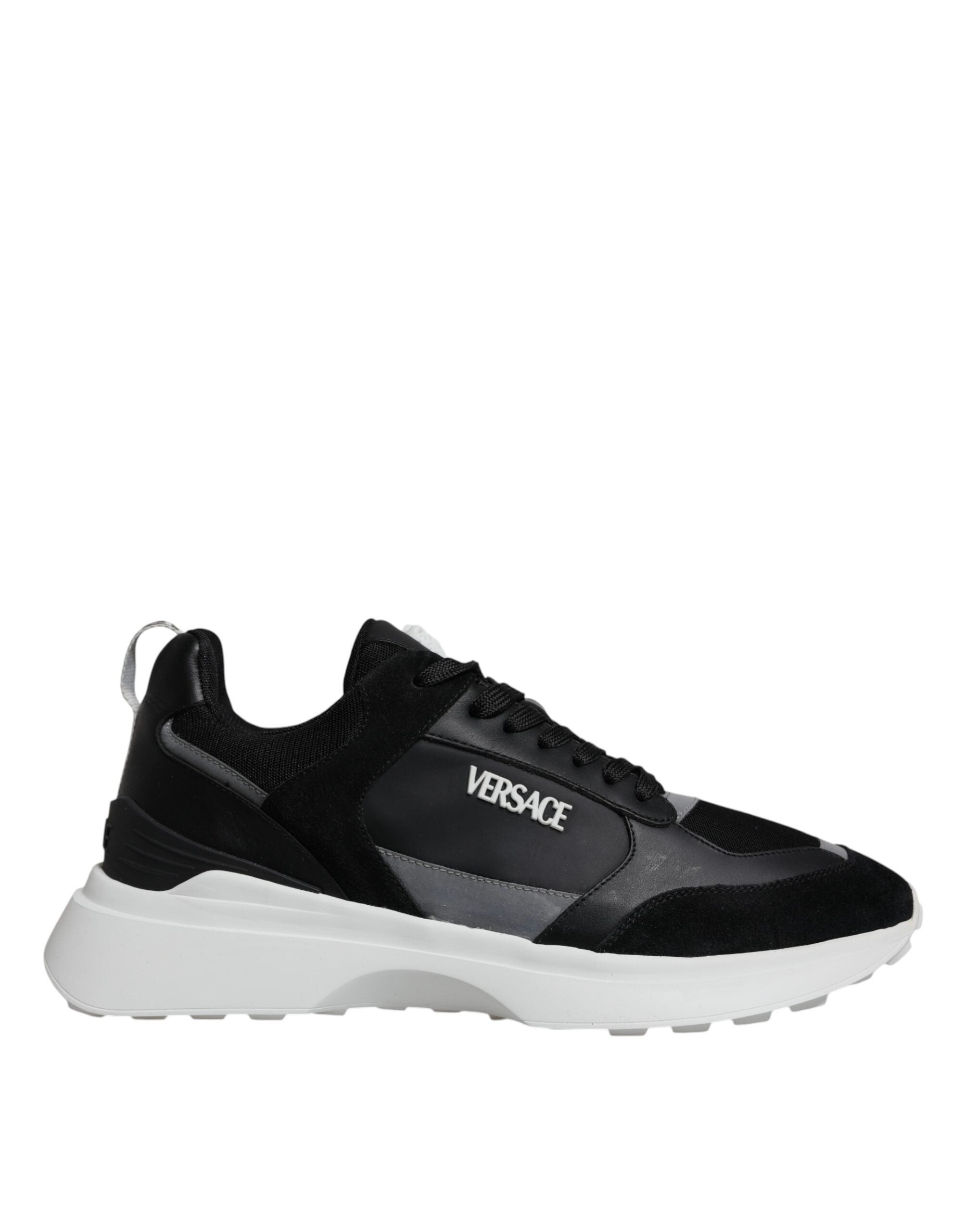 Versace Svarta Canvas Quad Fabric Medusa Låga Sneakers