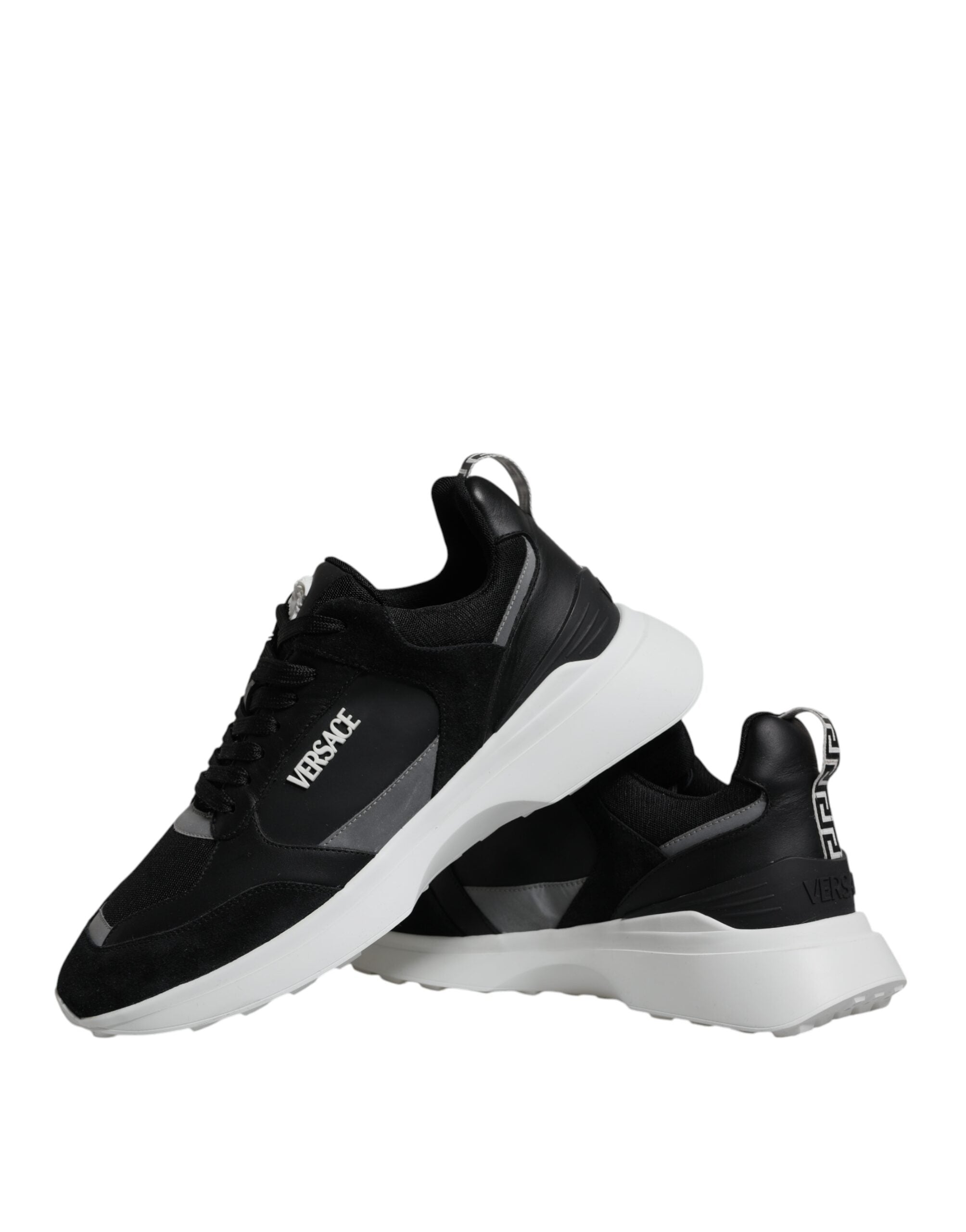 Versace Svarta Canvas Quad Fabric Medusa Låga Sneakers
