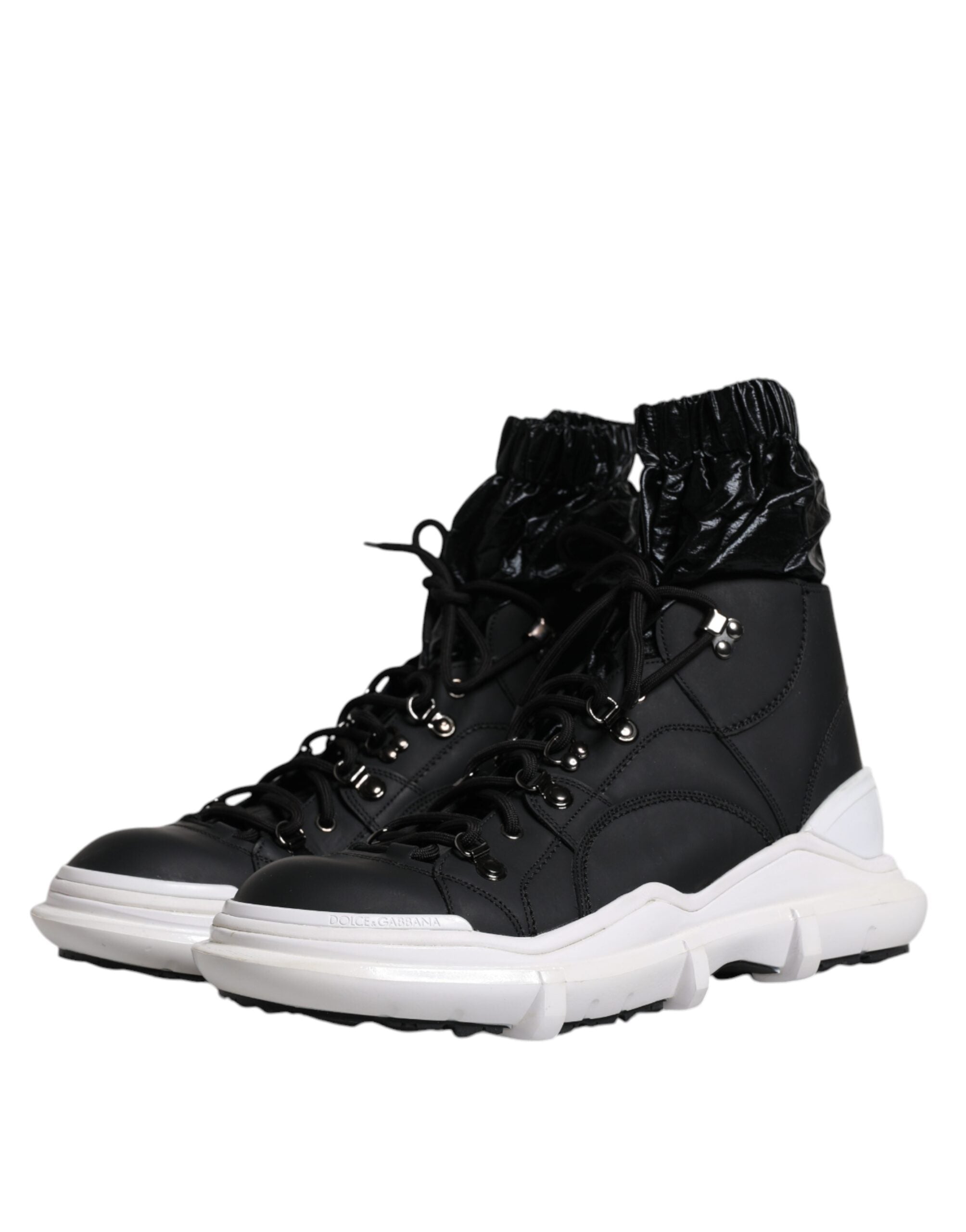 Dolce & Gabbana Svarta Nylon Galileo Höga Sneakers Skor