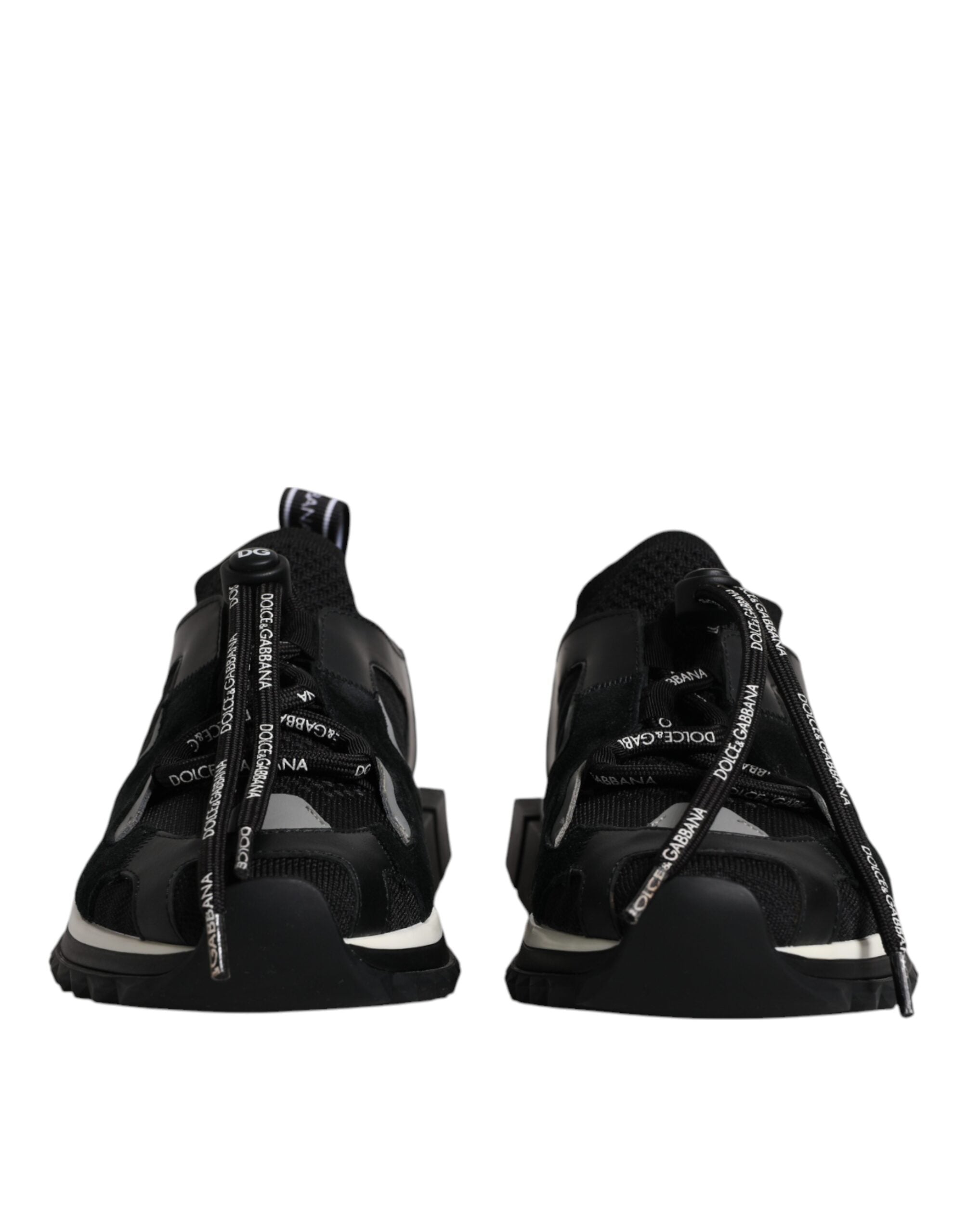 Dolce & Gabbana Svarta Vita Logotyp Sorrento Herr Sneakers Skor