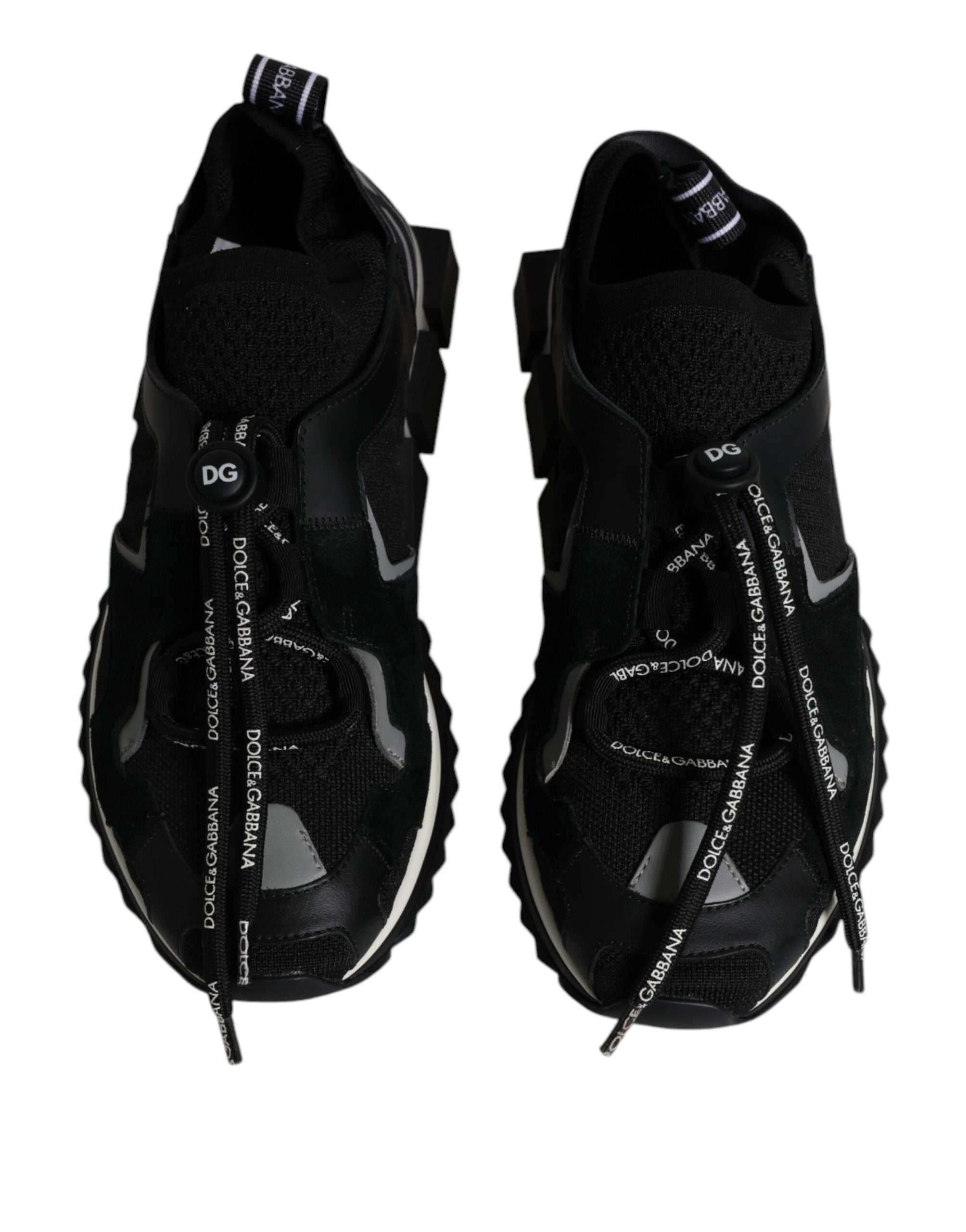 Dolce & Gabbana Svarta Vita Logotyp Sorrento Herr Sneakers Skor