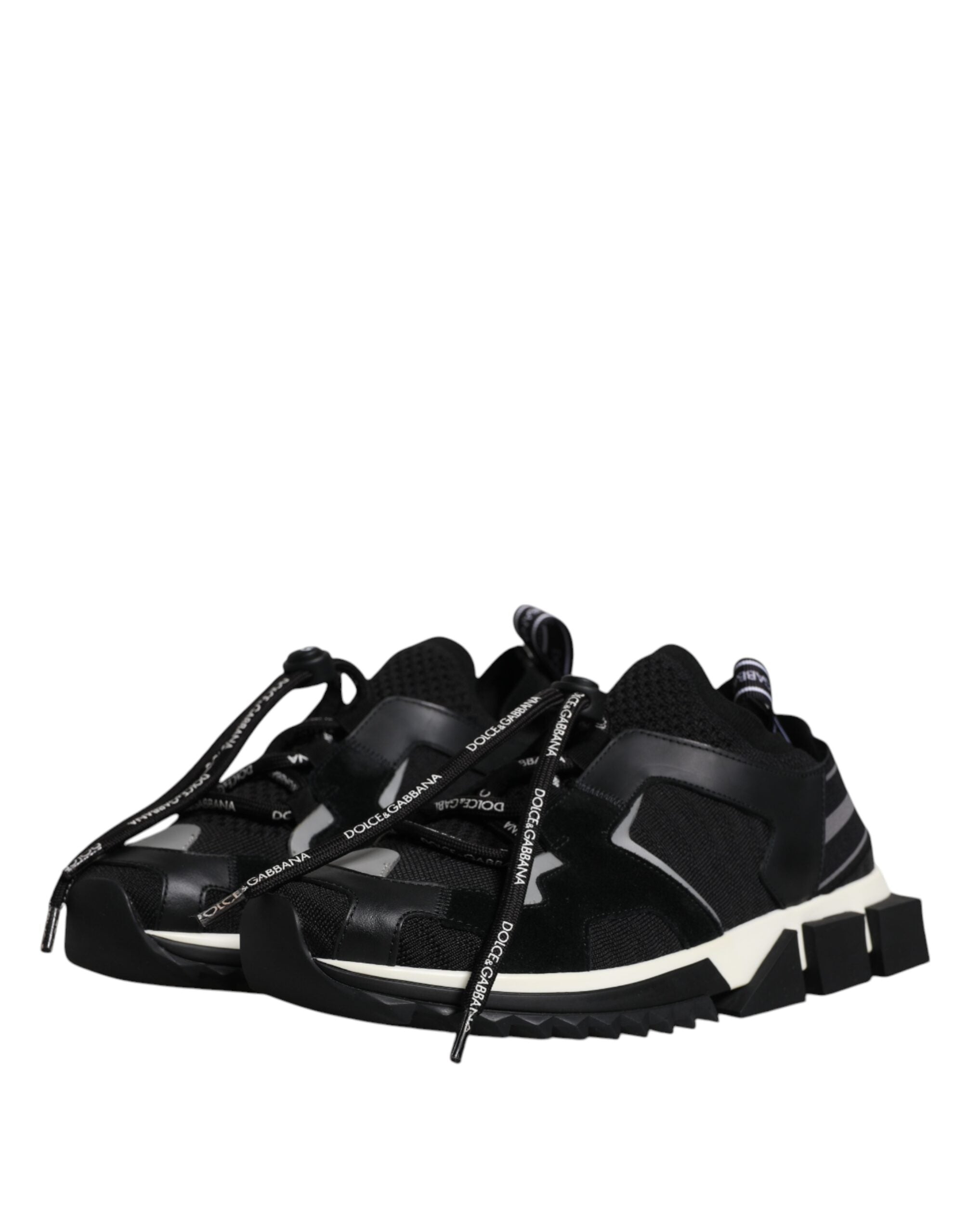 Dolce & Gabbana Svarta Vita Logotyp Sorrento Herr Sneakers Skor