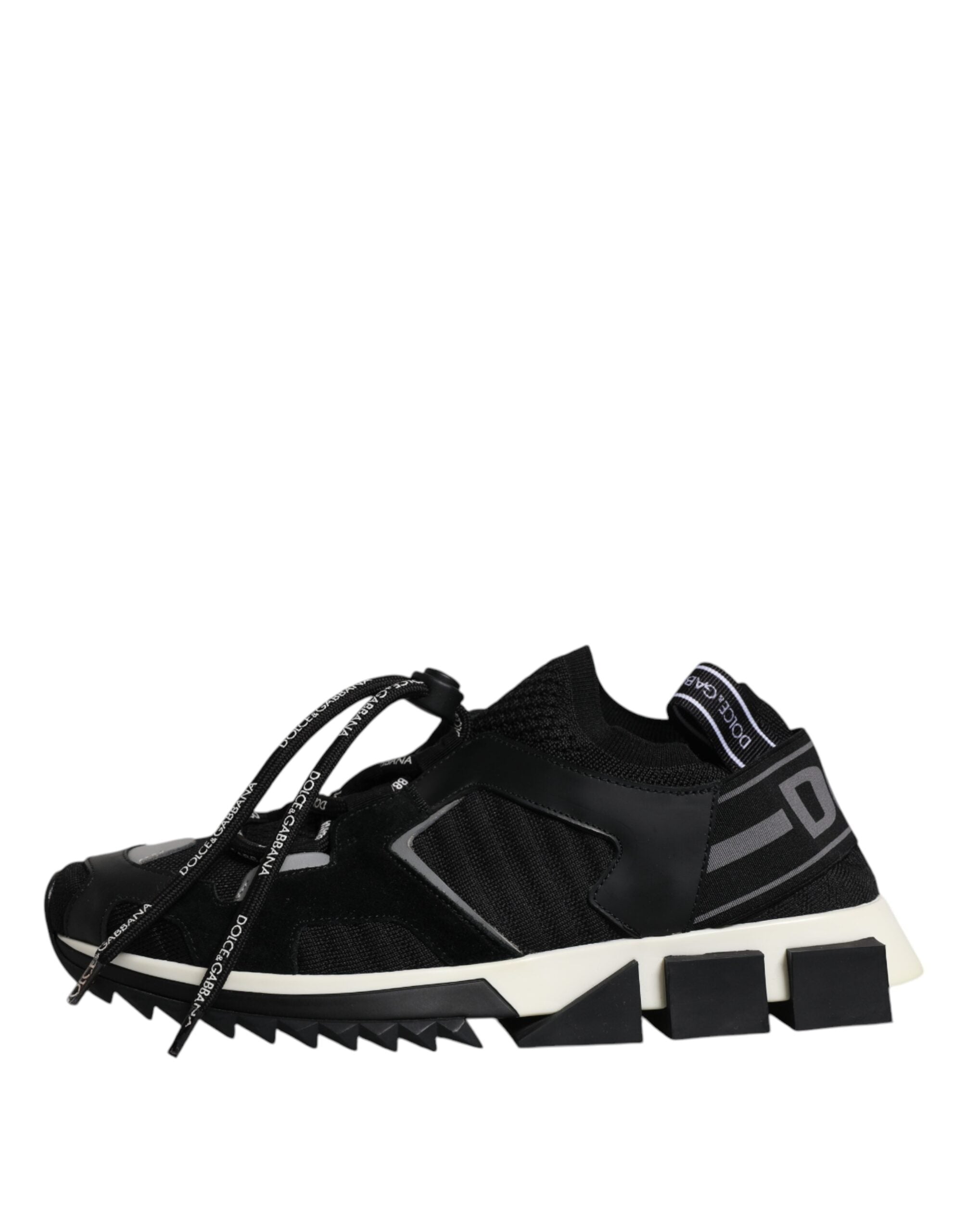 Dolce & Gabbana Svarta Vita Logotyp Sorrento Herr Sneakers Skor