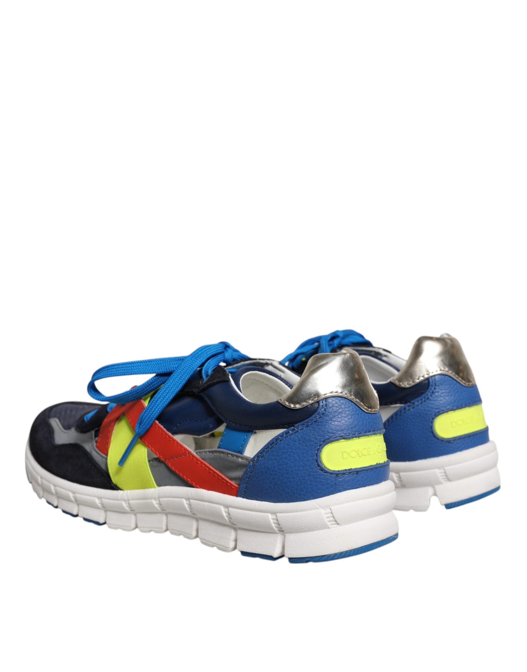Dolce & Gabbana Låga Sneakers i Läder och Mocka i Flerfärg