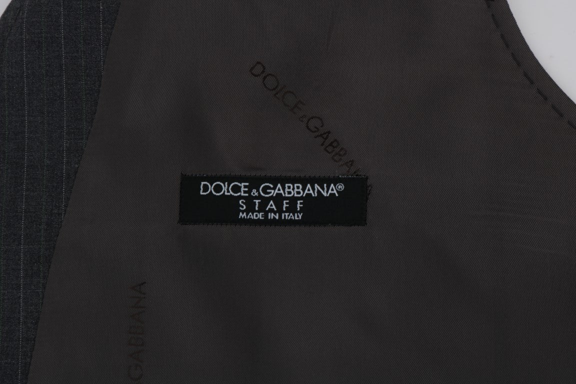 Dolce & Gabbana Grå STAFF Randig Bomullsväst