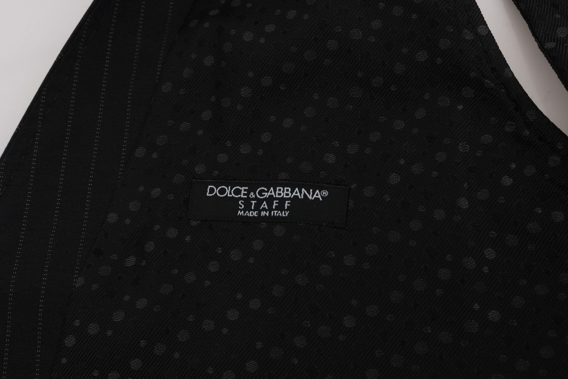 Dolce & Gabbana Grå STAFF Randig Bomullsväst
