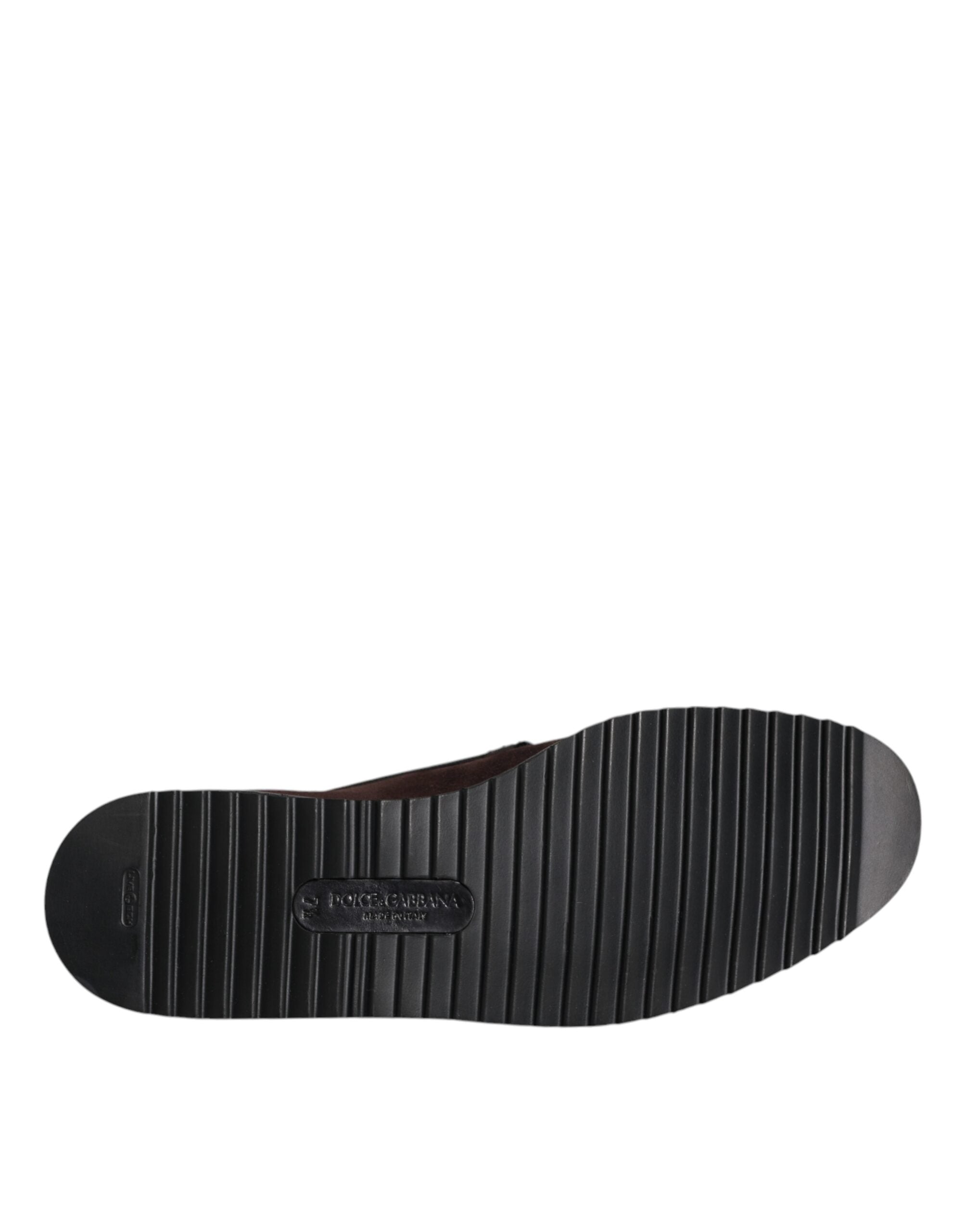 Dolce & Gabbana Bruna Mocka DG Family Slip On Flats Skor