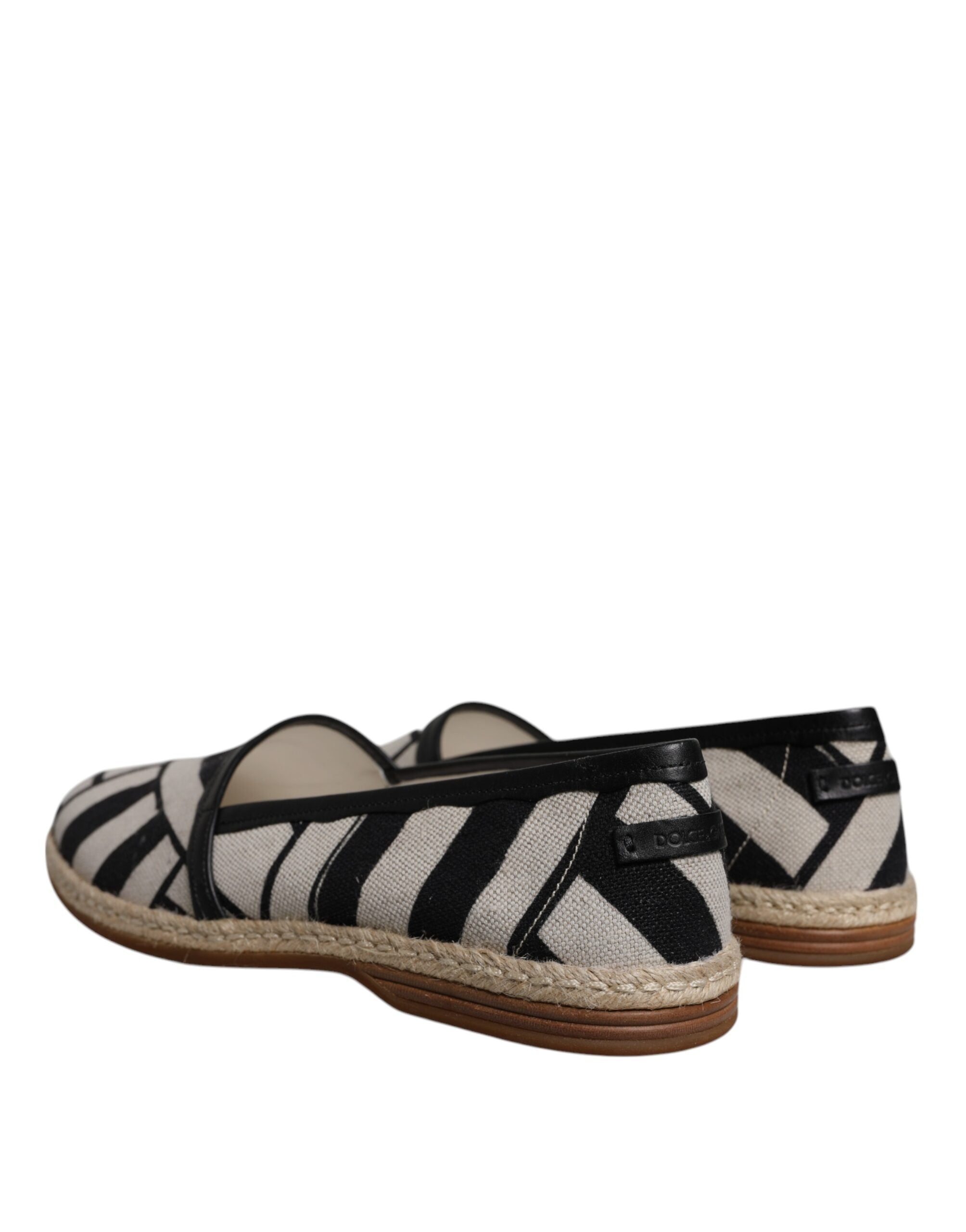 Dolce & Gabbana Svarta Vita Randiga Slip On Espadrilleskor