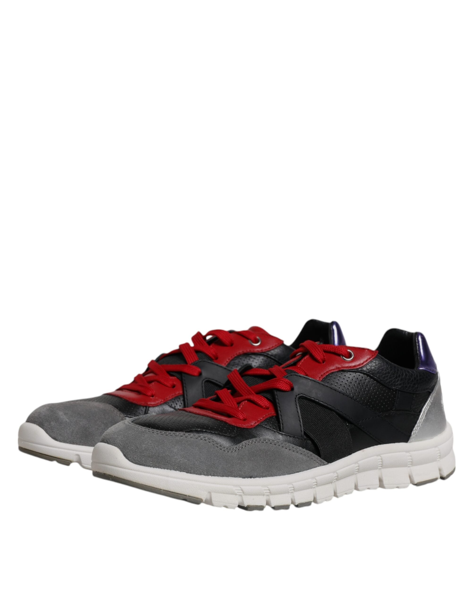 Dolce & Gabbana Låga Sneakers i Läder och Mocka i Flerfärg