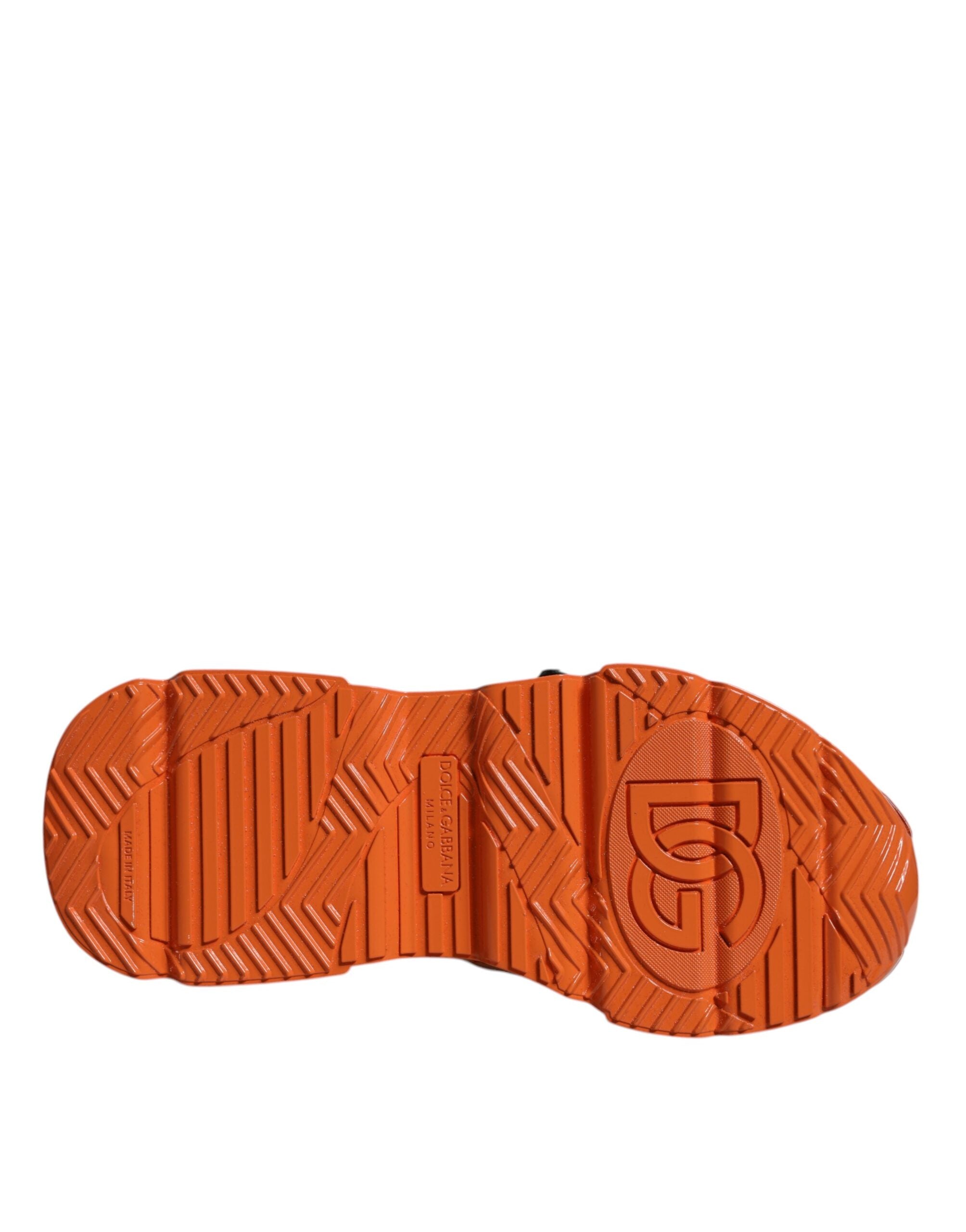 Dolce & Gabbana Orange Multi Panel Chunky High Top Sneakers Skor