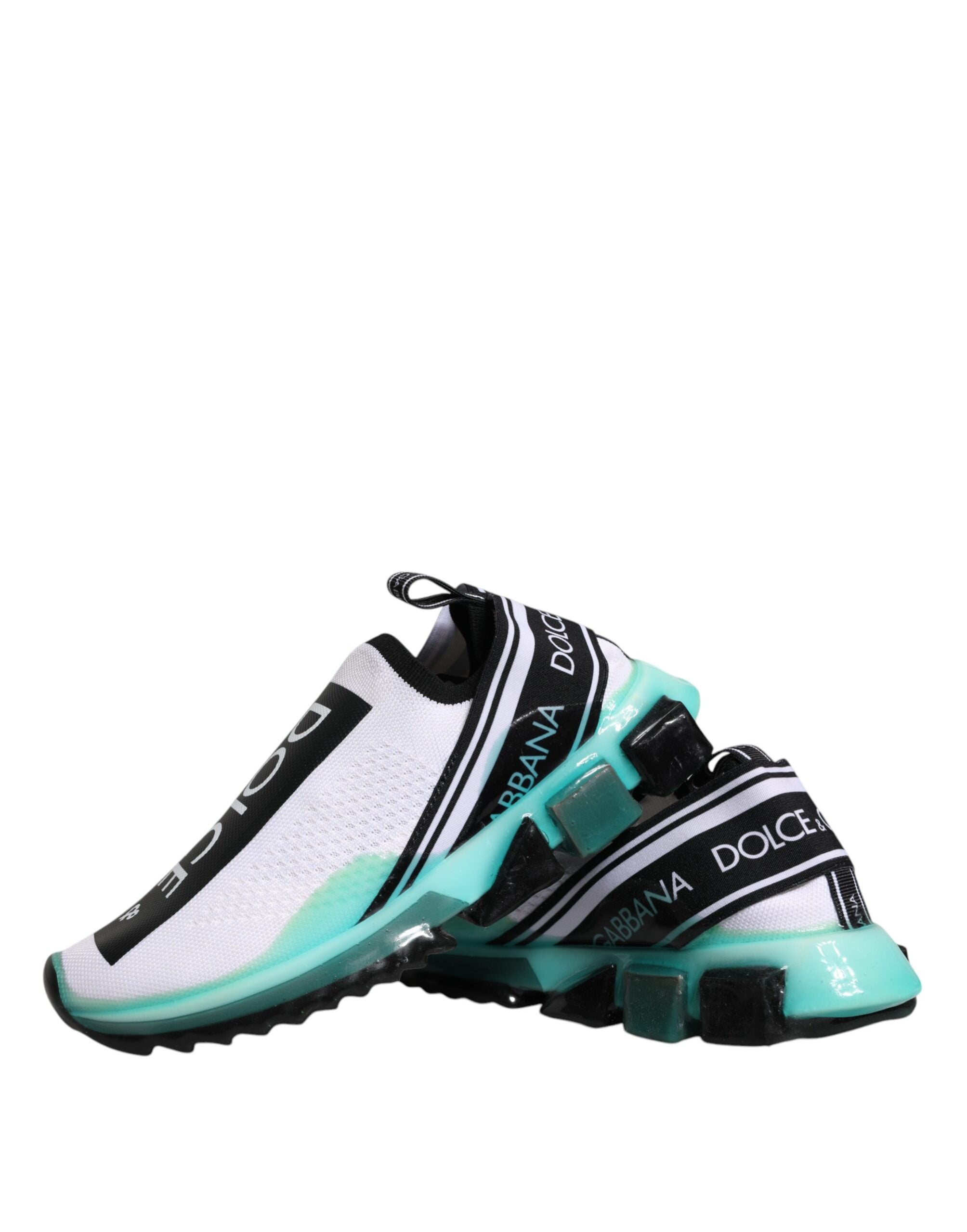 Dolce & Gabbana Vita Blå Sorrento Slip On Sneakers Skor