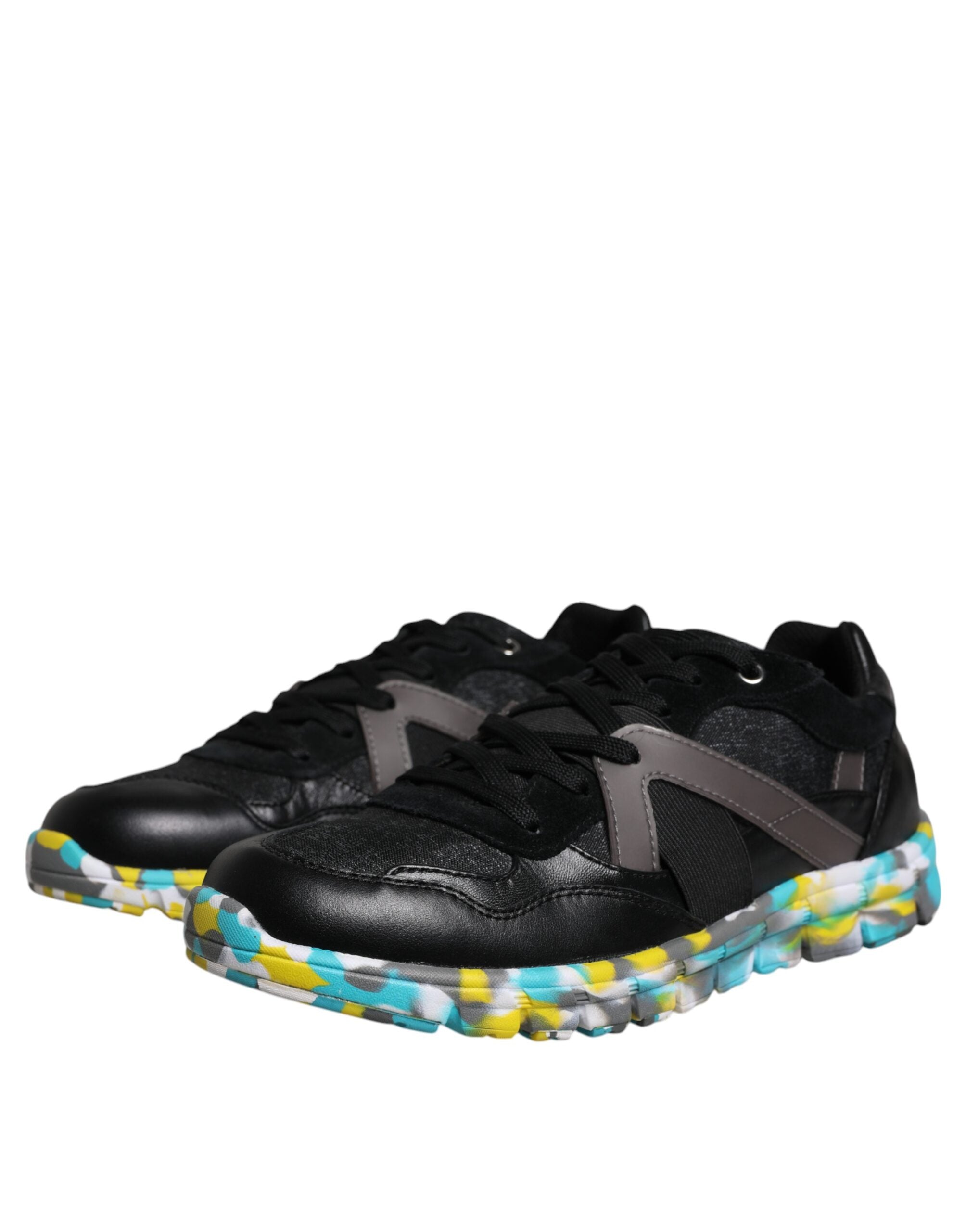 Dolce & Gabbana Svarta Polyester Låga Sneakers Herrskor
