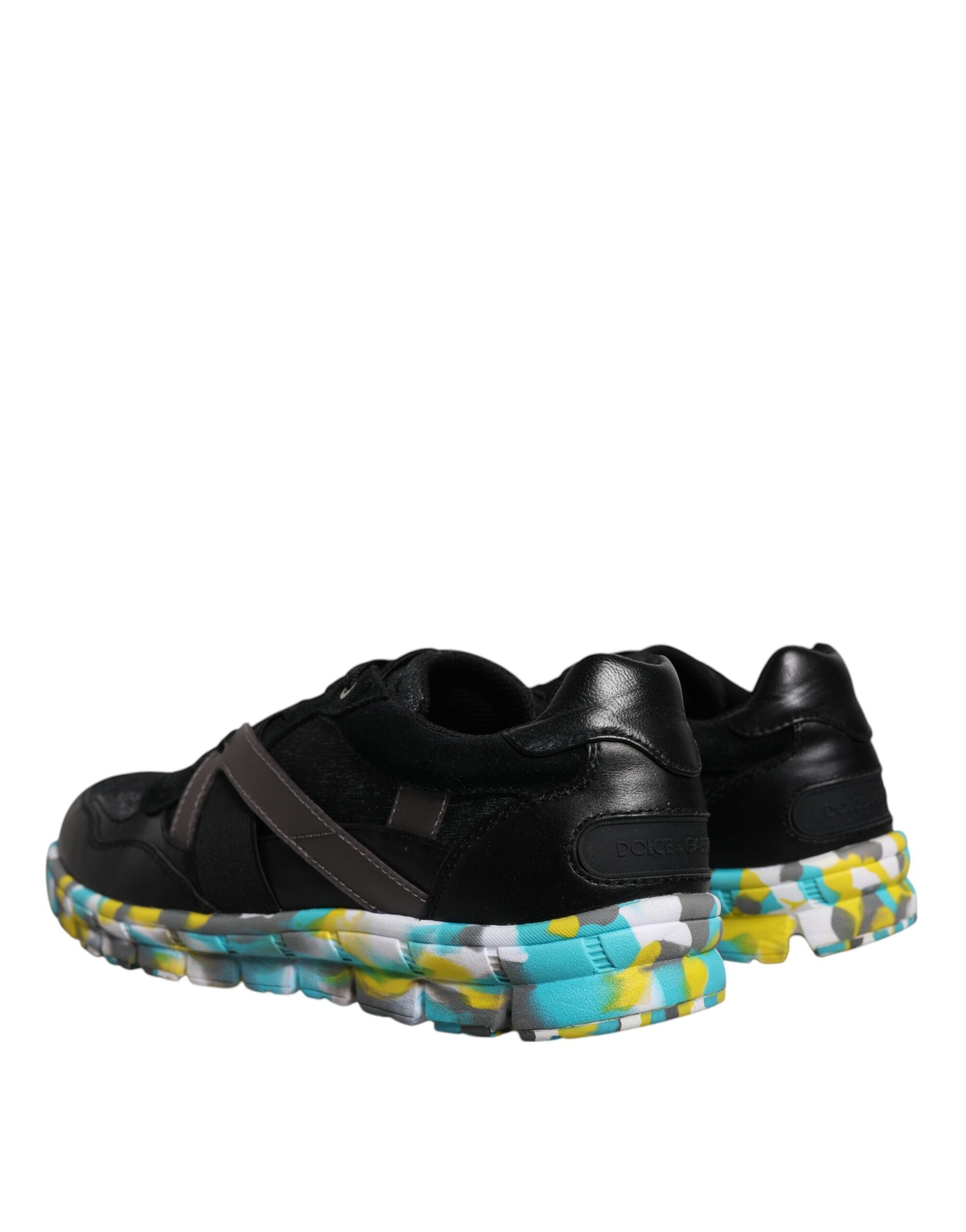 Dolce & Gabbana Svarta Polyester Låga Sneakers Herrskor