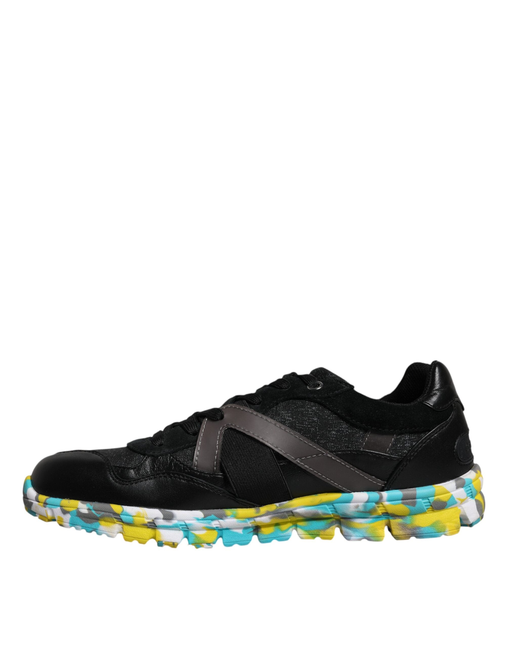 Dolce & Gabbana Svarta Polyester Låga Sneakers Herrskor