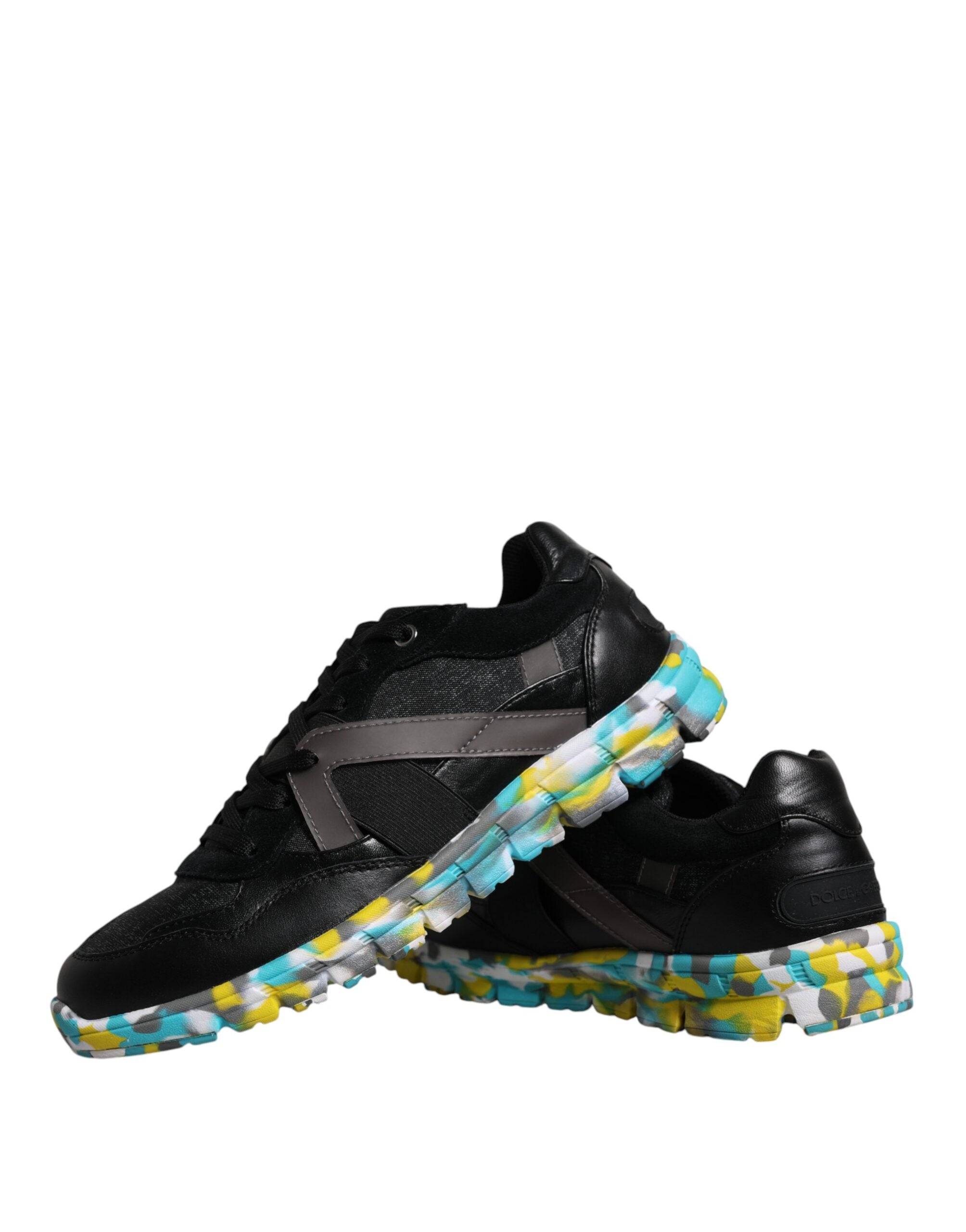 Dolce & Gabbana Svarta Polyester Låga Sneakers Herrskor