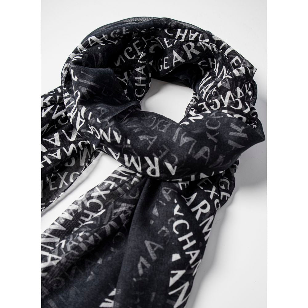Armani Exchange svart modalhalsduk