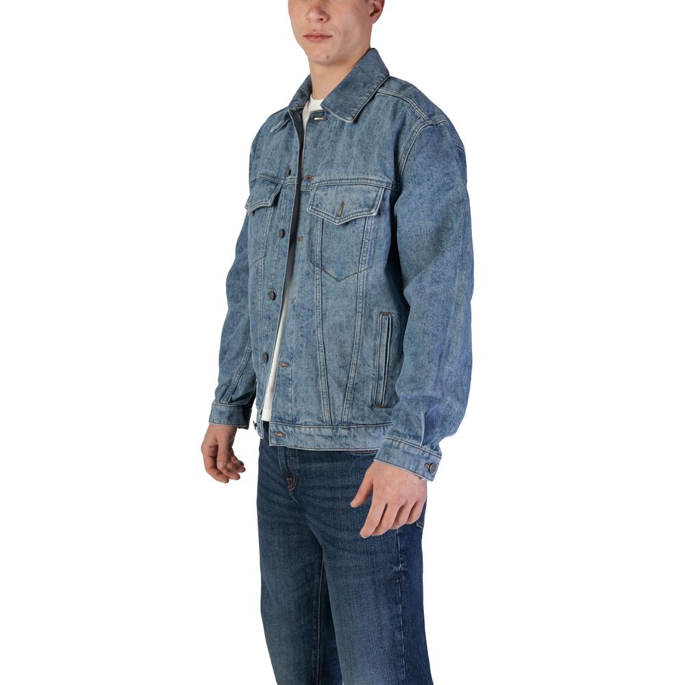 Hugo Boss Light Blue Cotton Jackets & Coat
