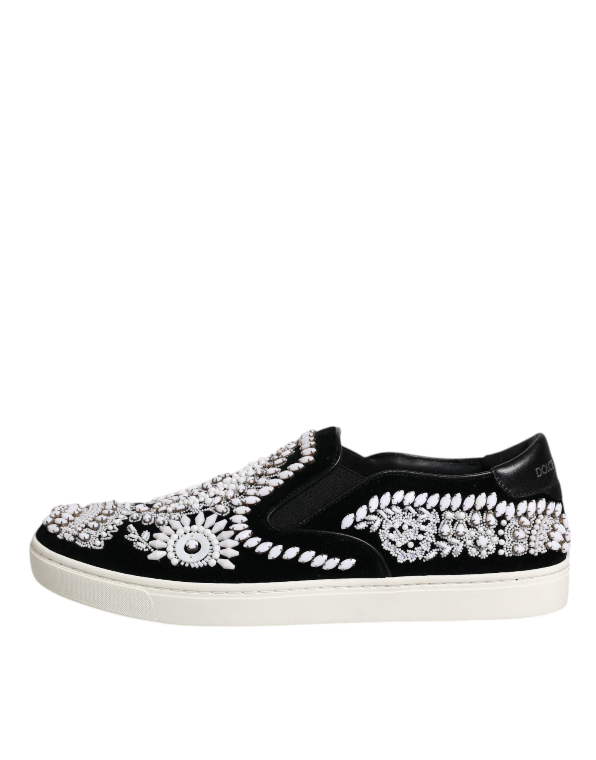 Dolce & Gabbana Svarta Utsmyckade London Herr Slip-On Skor