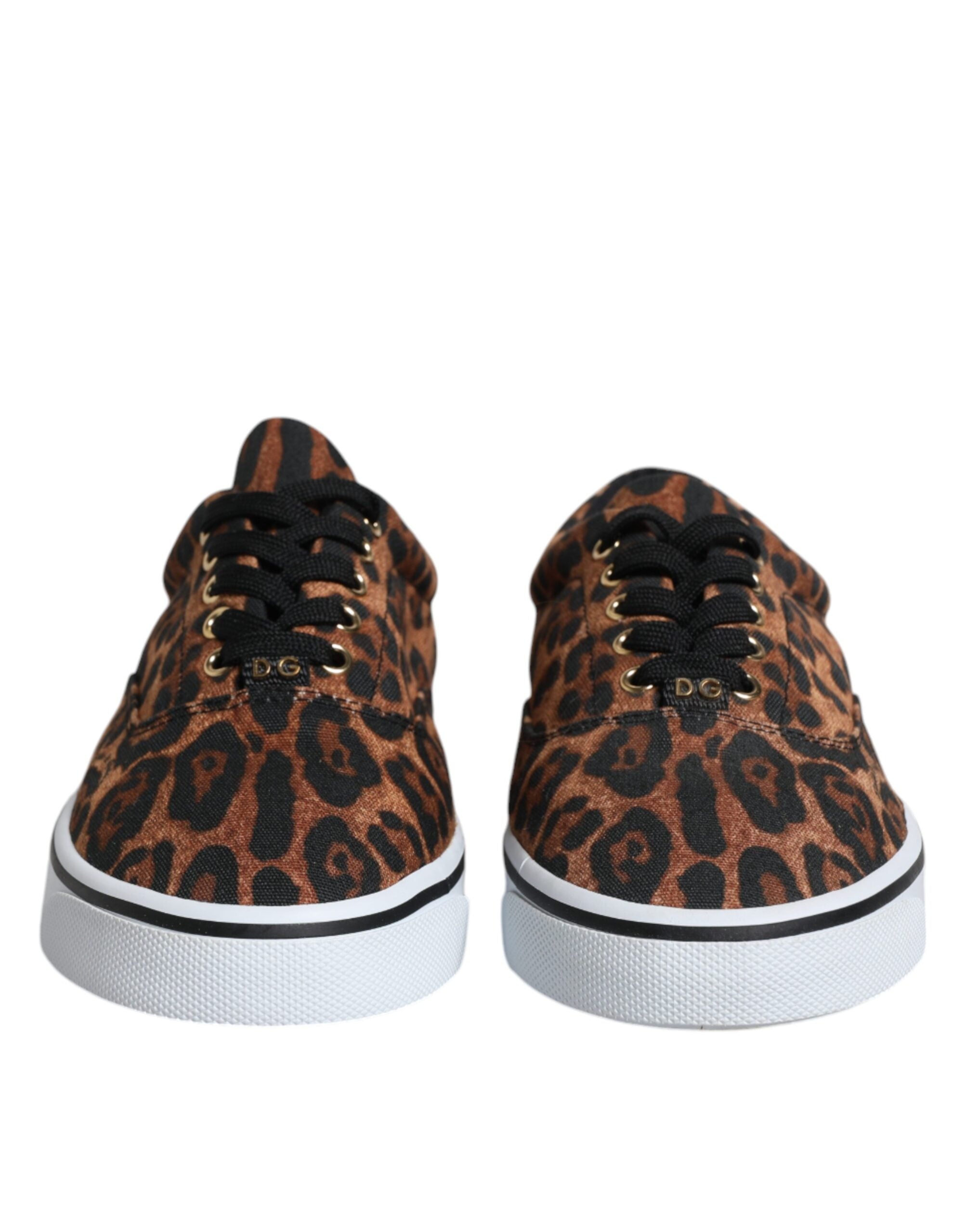 Dolce & Gabbana Bruna Leopard Logotyptryck Bomullssneakers Skor