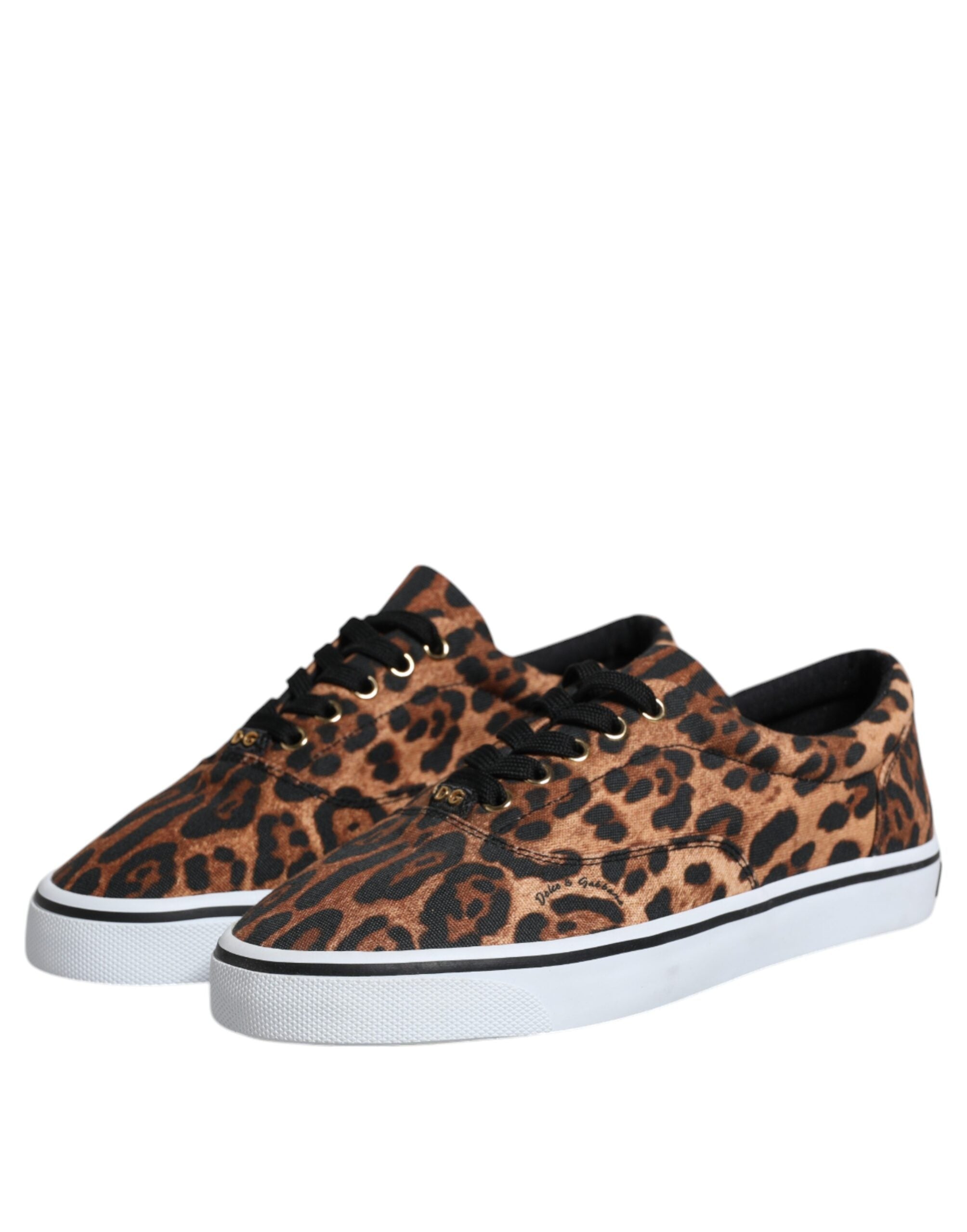 Dolce & Gabbana Bruna Leopard Logotyptryck Bomullssneakers Skor