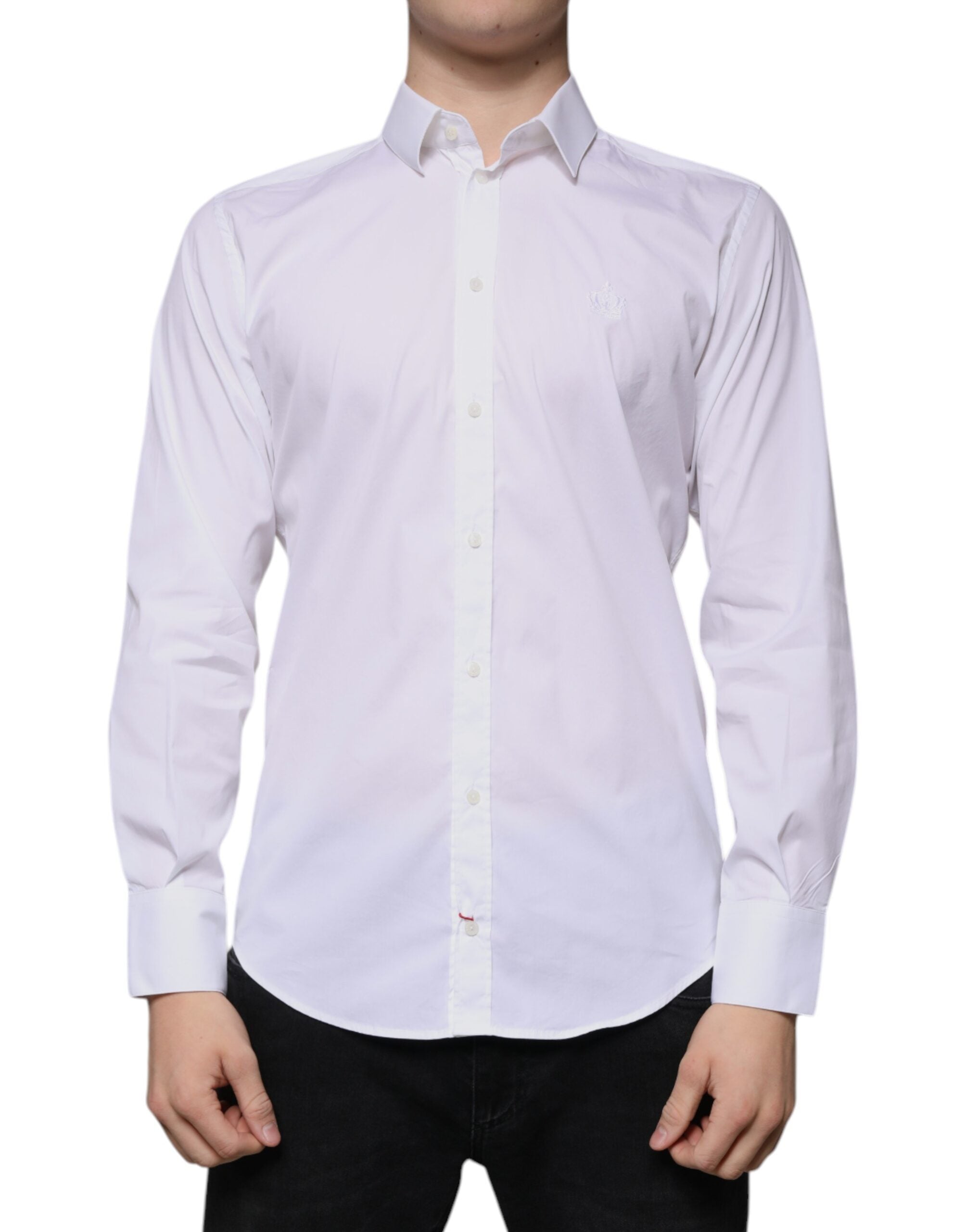Dolce & Gabbana Vit bomullsblandad herrskjorta MARTINI