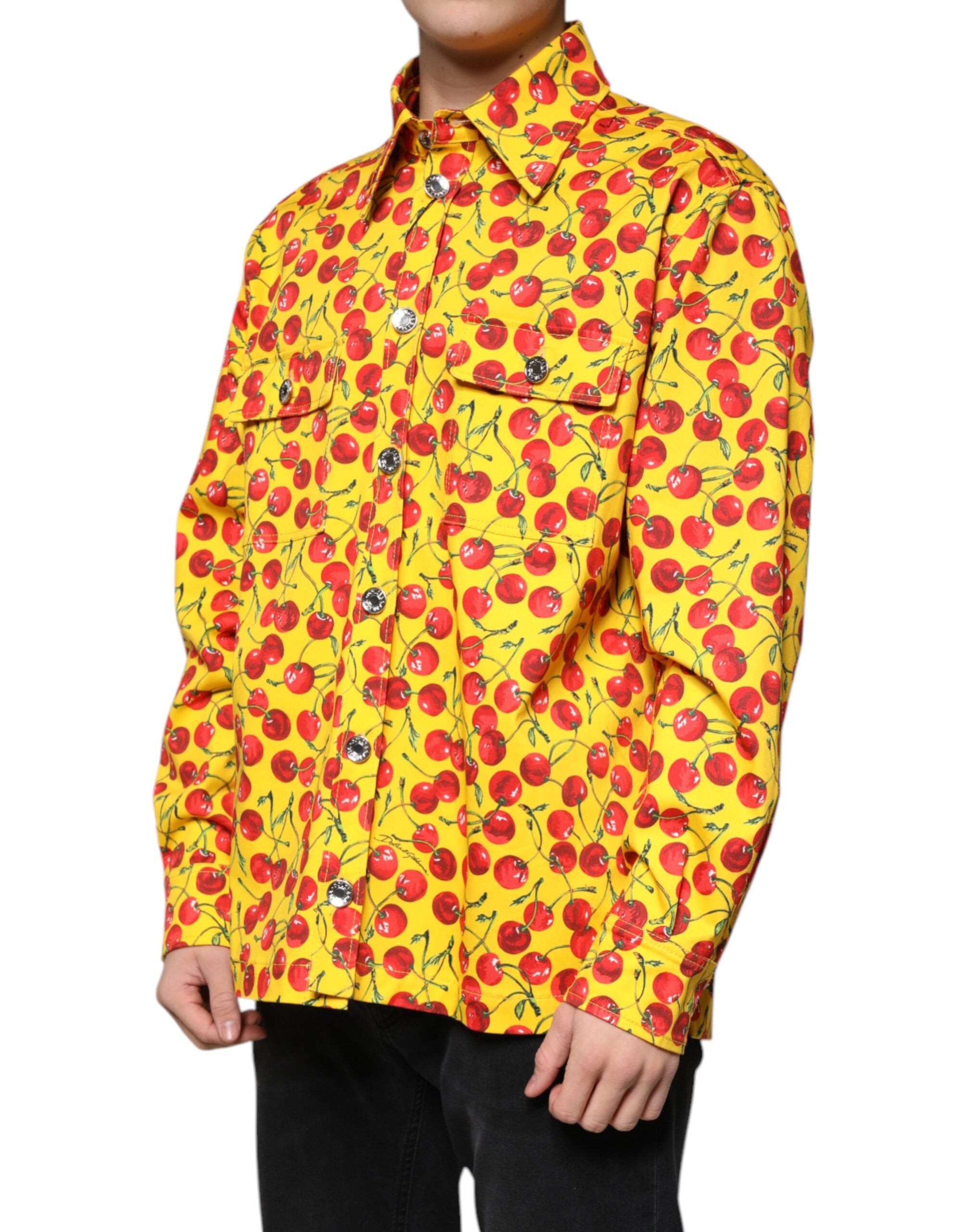 Dolce & Gabbana Gul Körsbärsskjorta Herr Casual