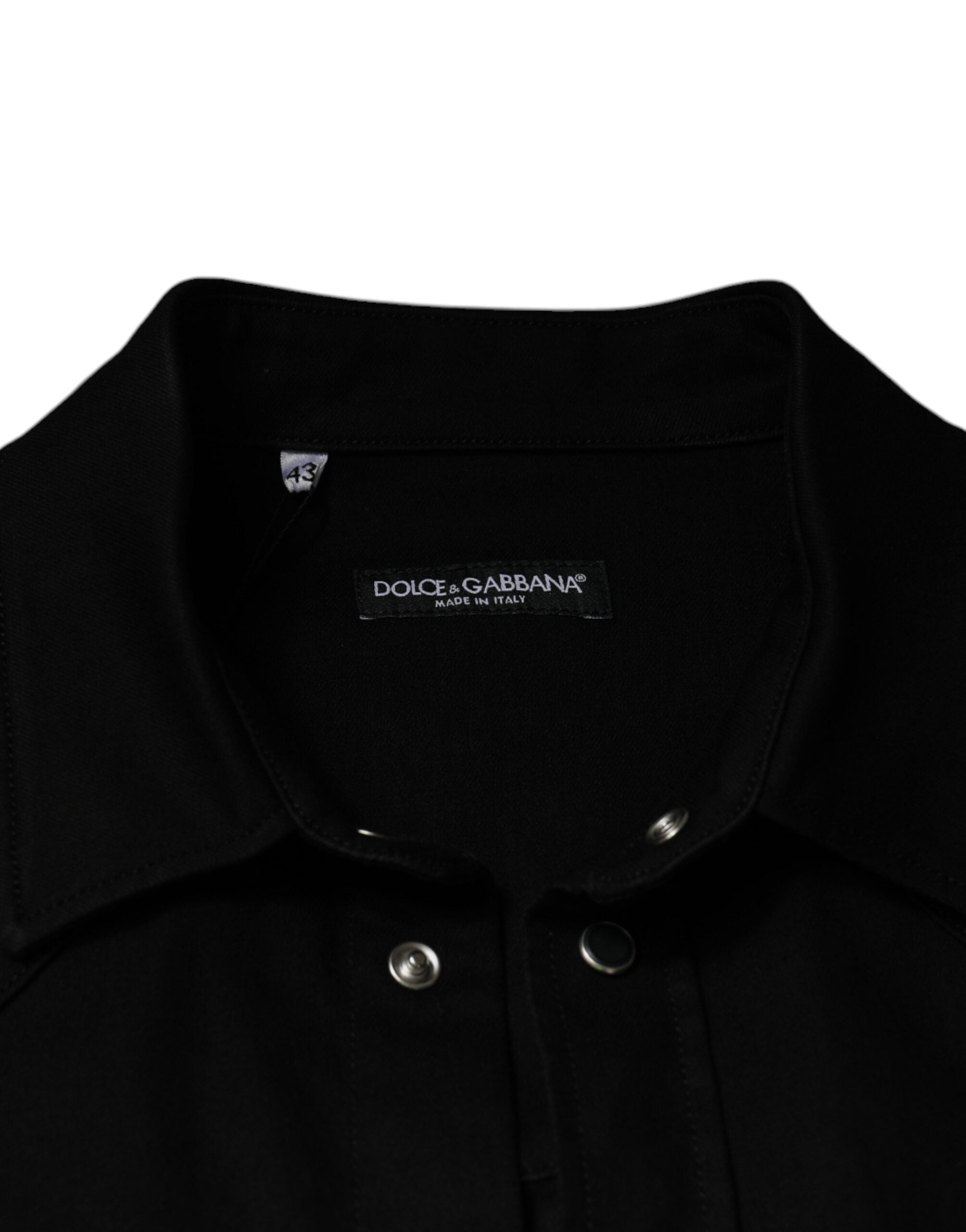 Dolce & Gabbana Svart bomullsskjorta med krage och knappar