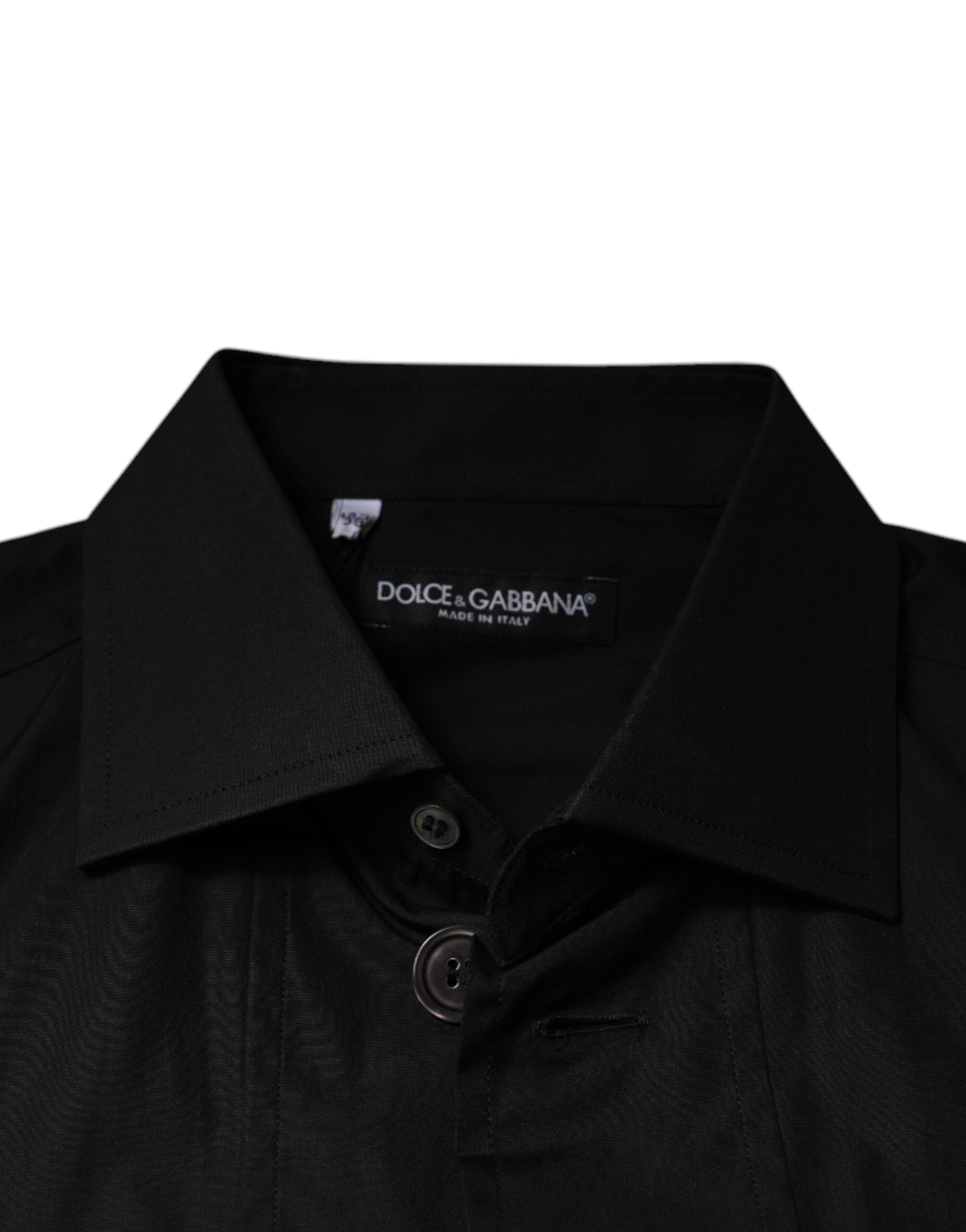Dolce & Gabbana Svart Bomulls Formell Långärmad Klänningskjorta