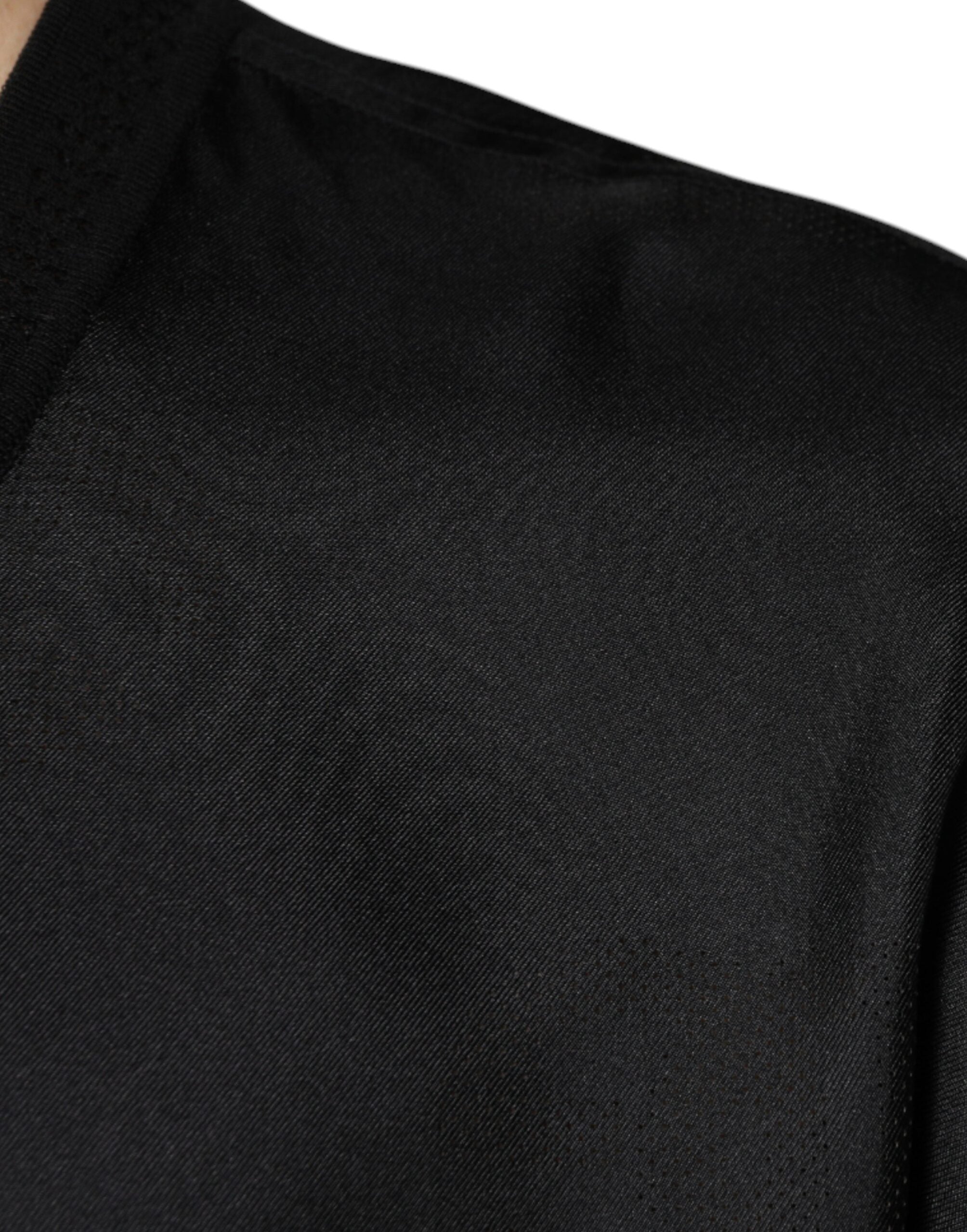 Dolce & Gabbana Svart bomulls-t-shirt med fyrkantig halsringning och kortärmad design