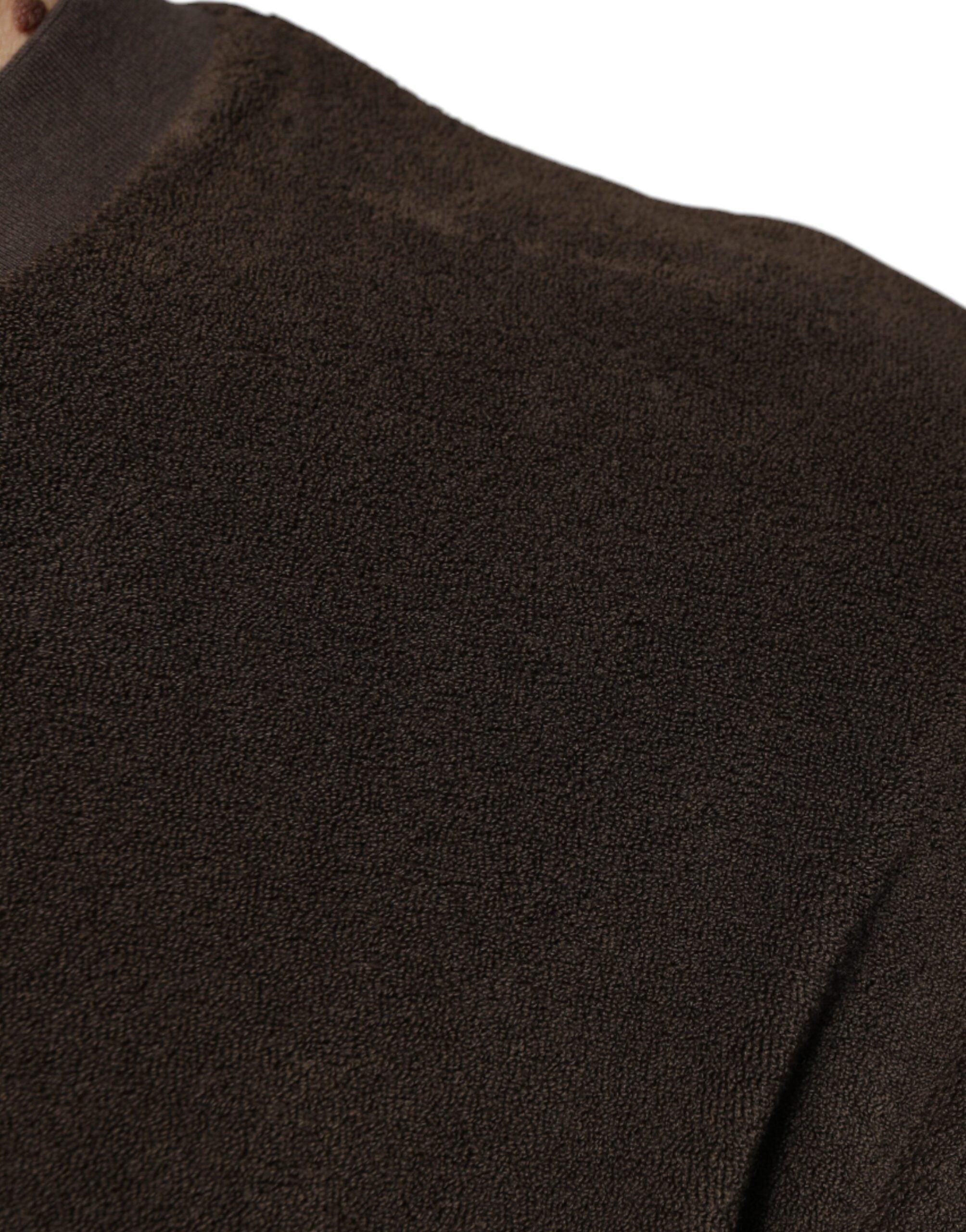 Dolce & Gabbana Brun Bomulls-T-shirt Med Rund Hals Och Korta Ärmar