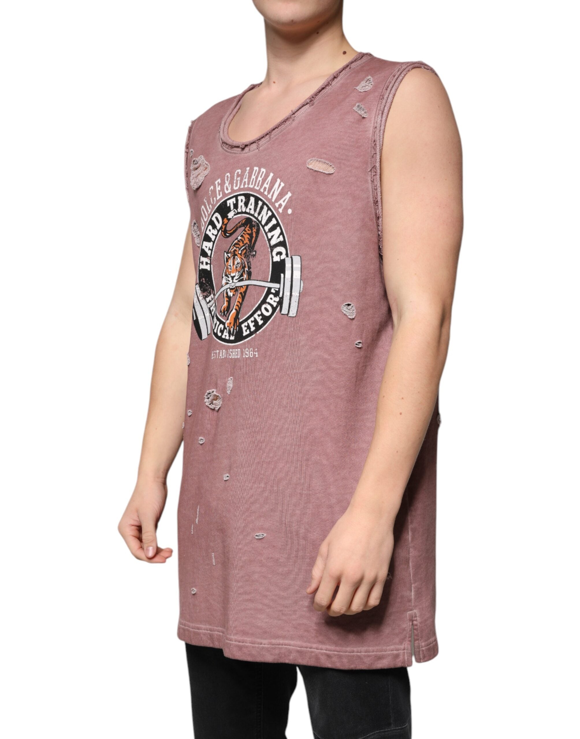 Dolce & Gabbana Brun Bomull Rundhalsad Ärmlös T-shirt