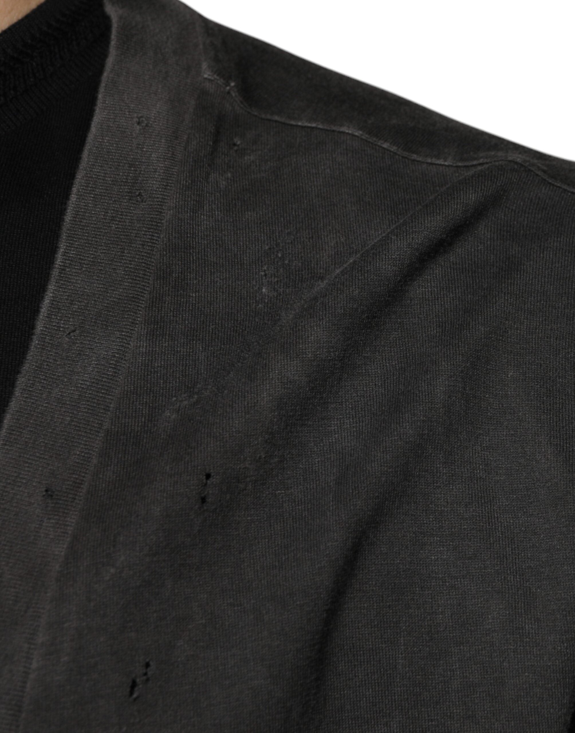 Dolce & Gabbana svart bomulls-t-shirt med rund hals och korta ärmar