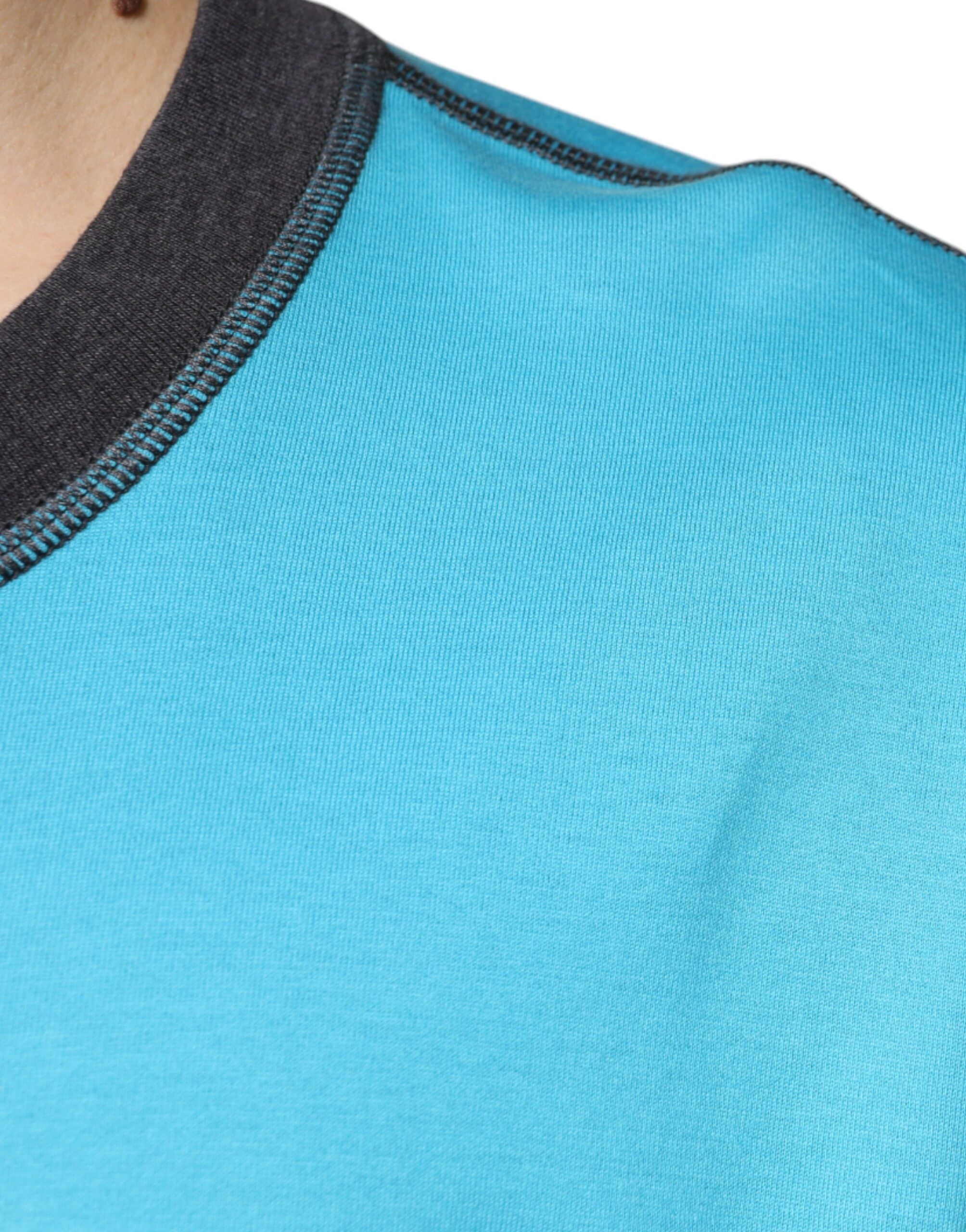 Dolce & Gabbana Blå Logotyp Rundringad Kortärmad T-shirt