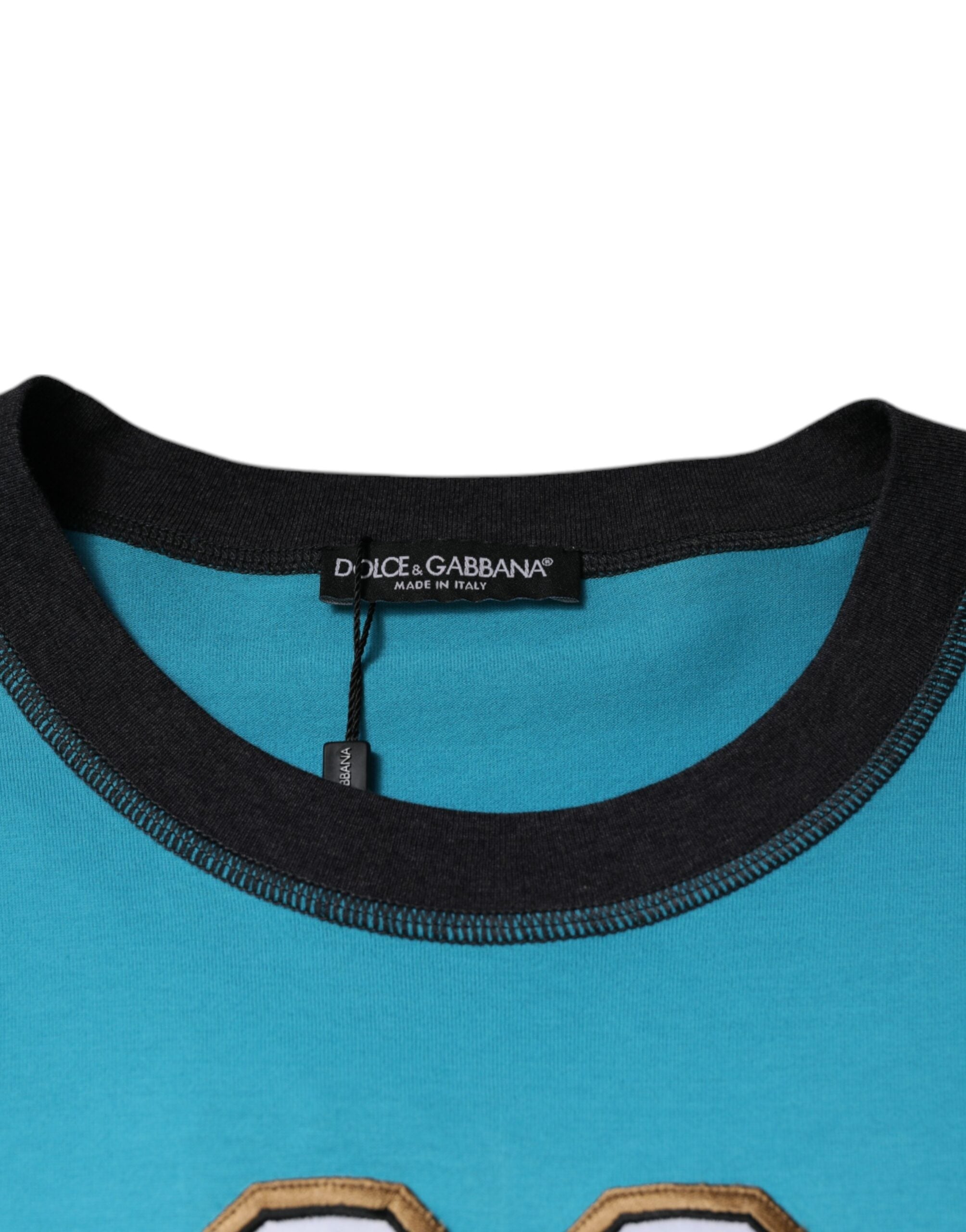 Dolce & Gabbana Blå Logotyp Rundringad Kortärmad T-shirt