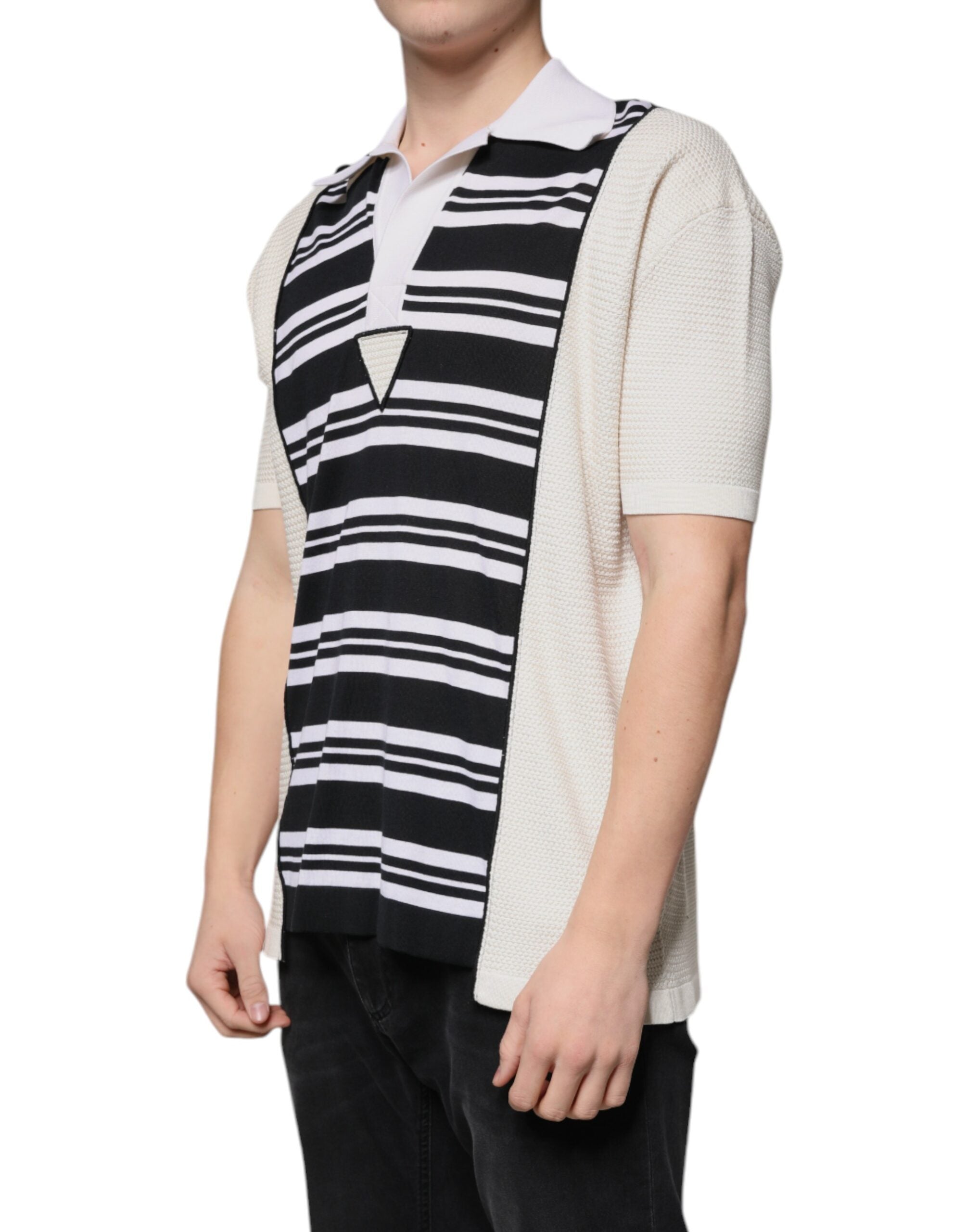 Dolce & Gabbana Flerfärgad Randig Krage Polo T-shirt