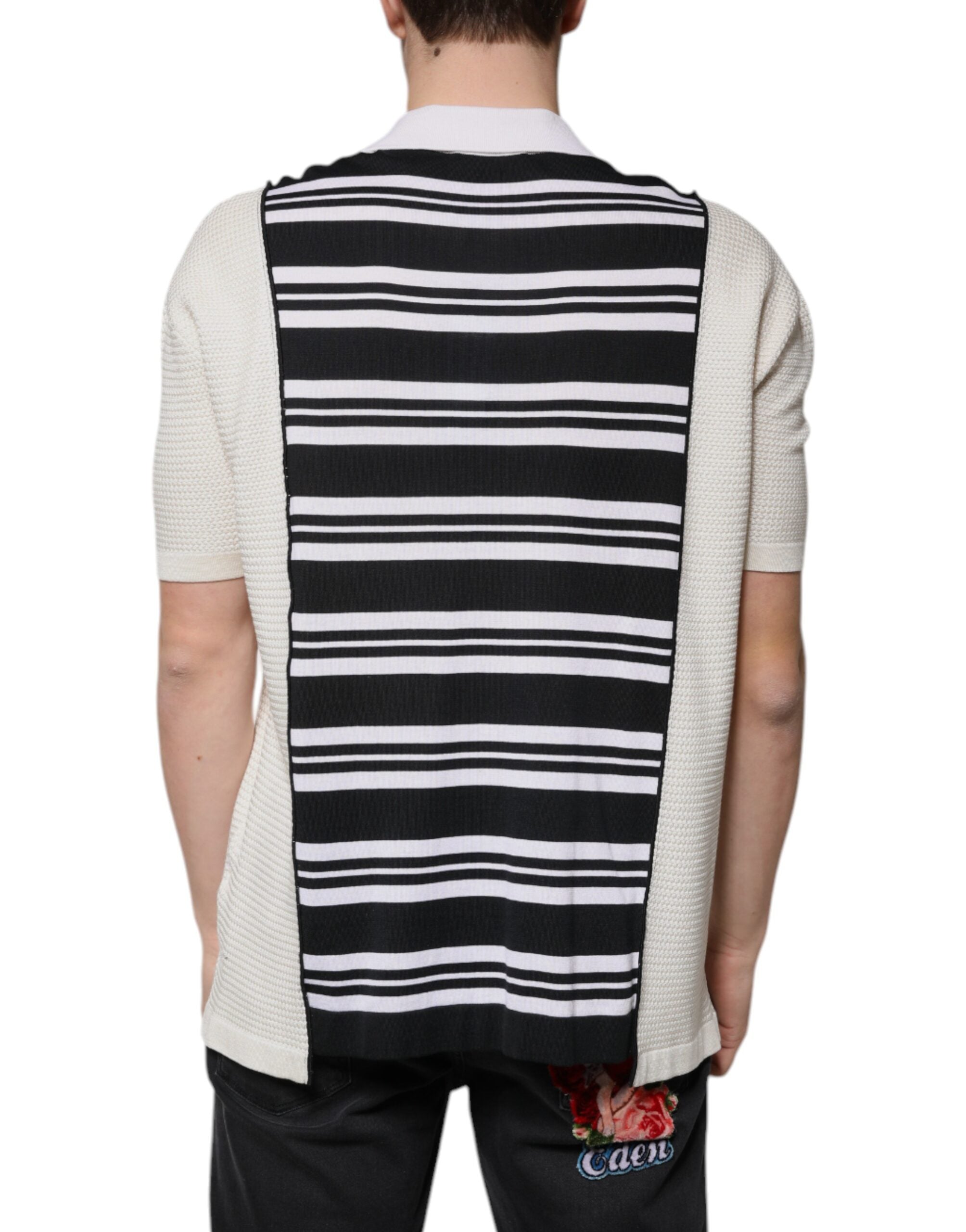 Dolce & Gabbana Flerfärgad Randig Krage Polo T-shirt